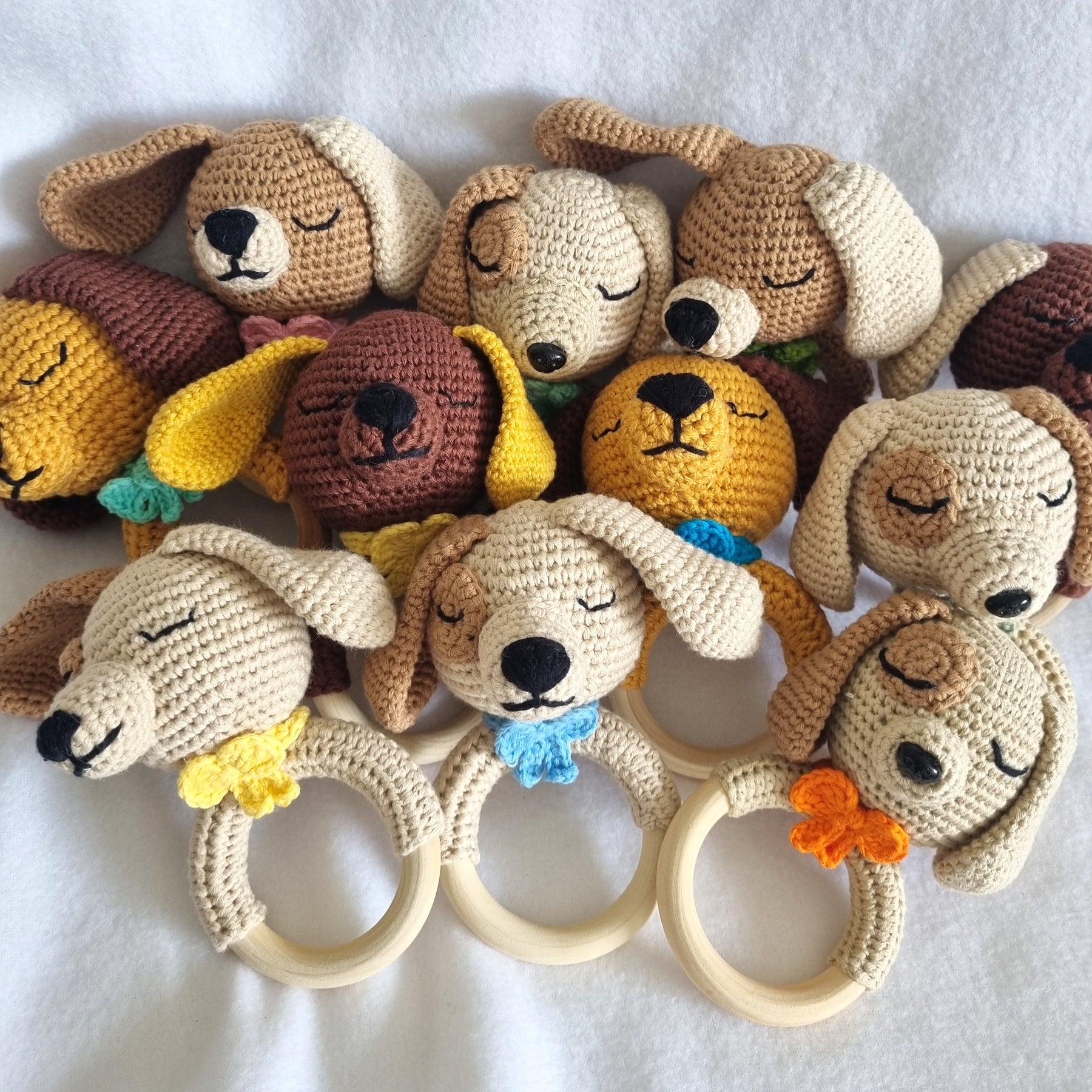 Handcrafted | Puppy Themed Rattles | various colours| Handmade - BB02/1