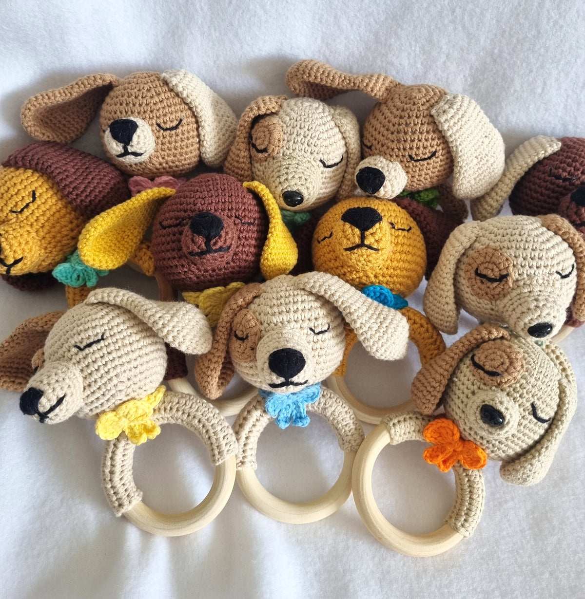 Handcrafted | Puppy Themed Rattles | various colours| Handmade - BB02/1