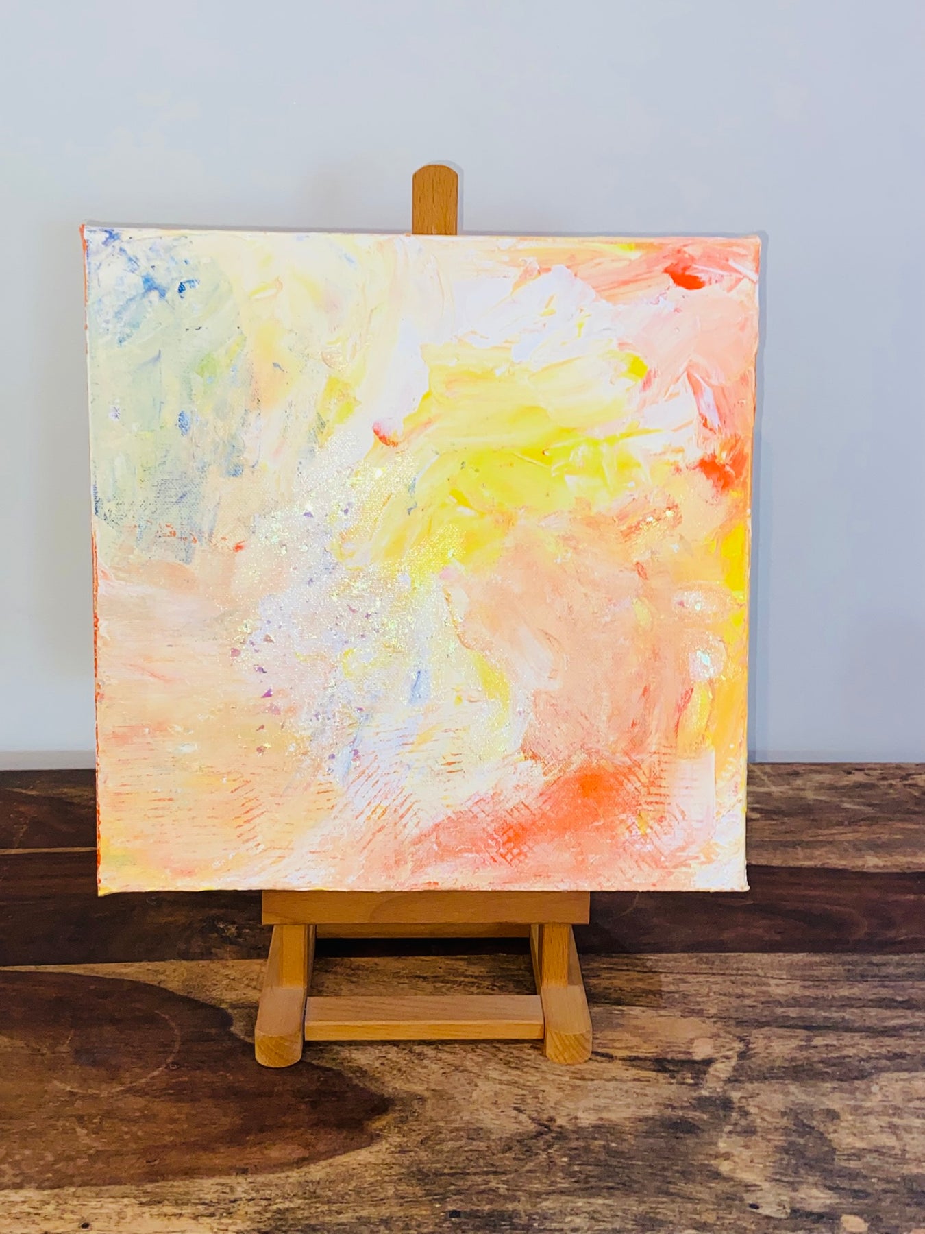 Delicata Abstract Acrylic Canvas Painting by Australian Artist Margo Humphries (30.5x30.5cm)