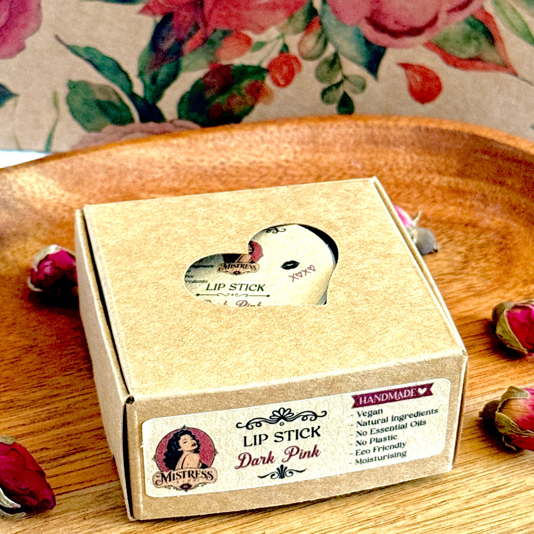 Vegan Lipstick in Slide Tin - Optional Matching Lip Gloss - Minimal Ingredients - 15g