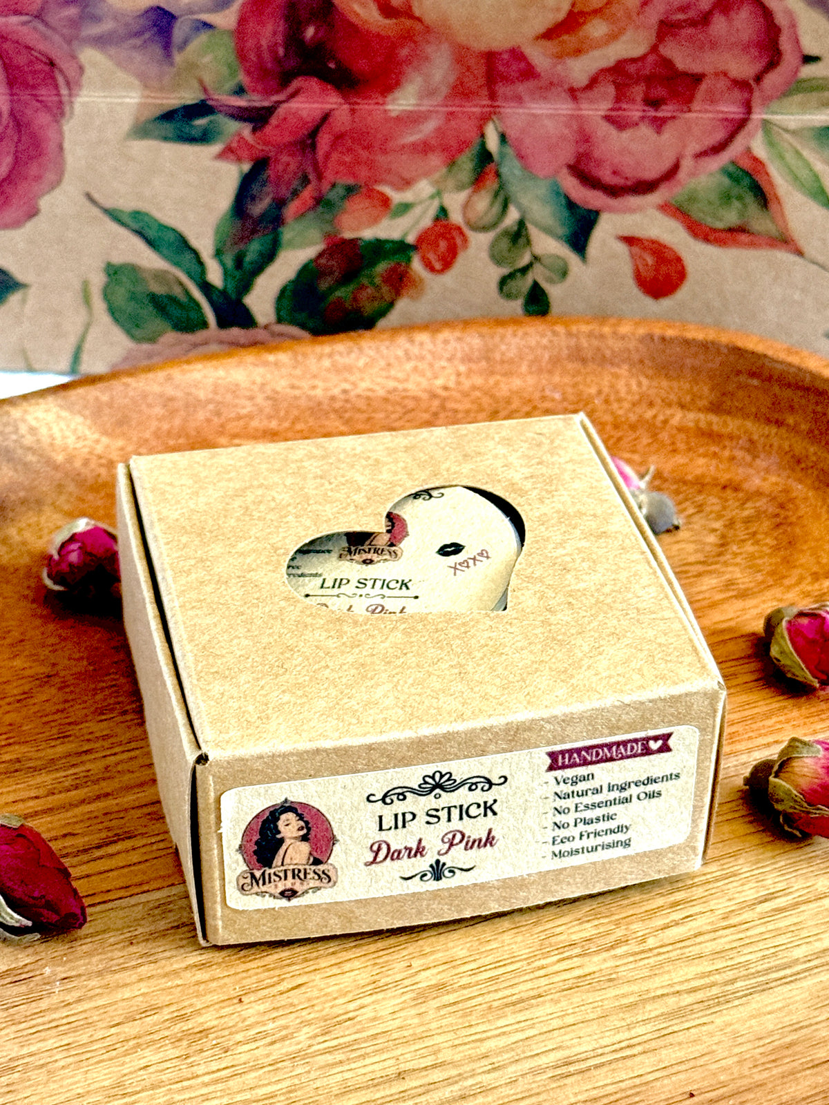 Vegan Lipstick in Slide Tin - Optional Matching Lip Gloss - Minimal Ingredients - 15g