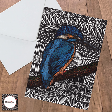 Azure Kingfisher Greeting Card + Envelope