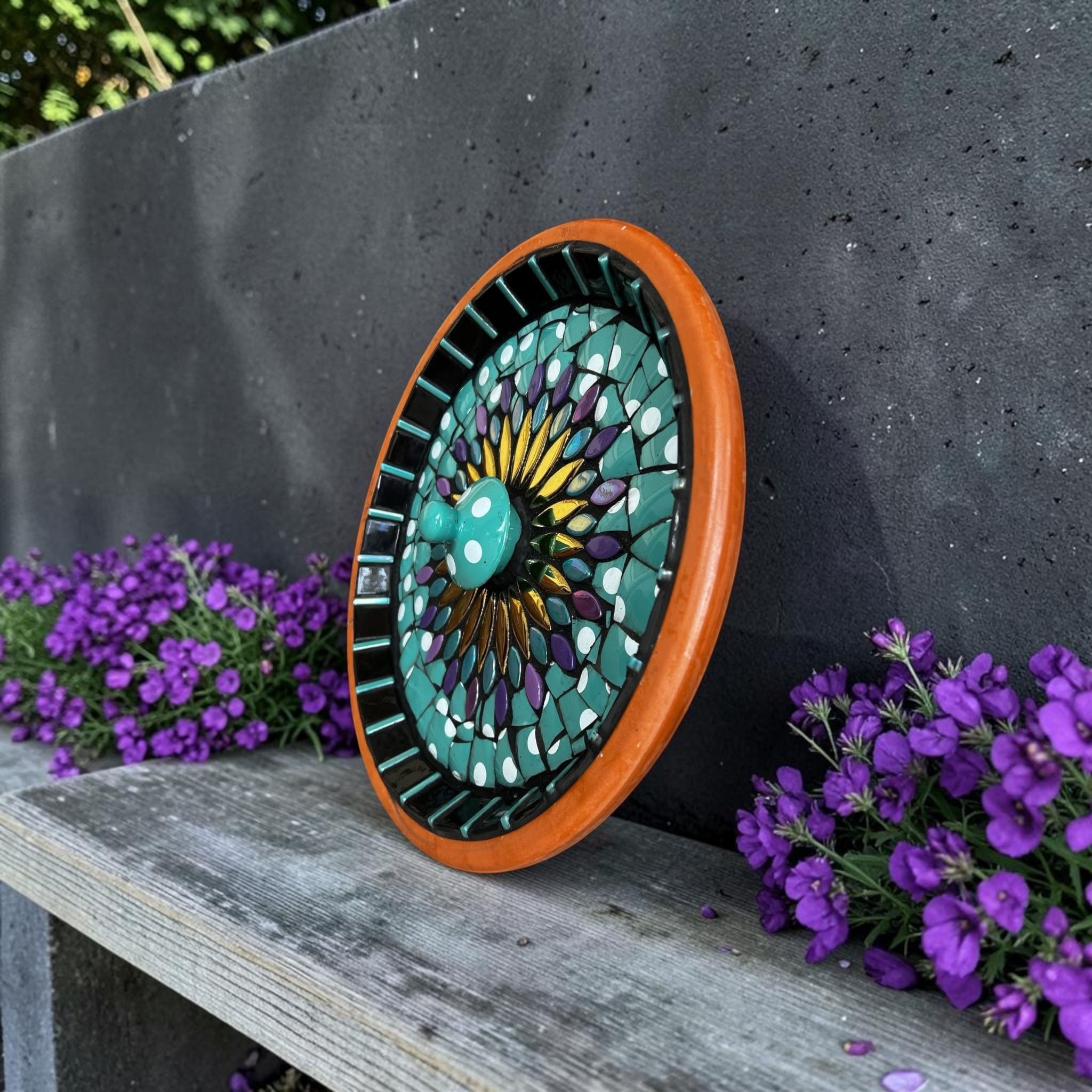 Mosaic Bee Bath.