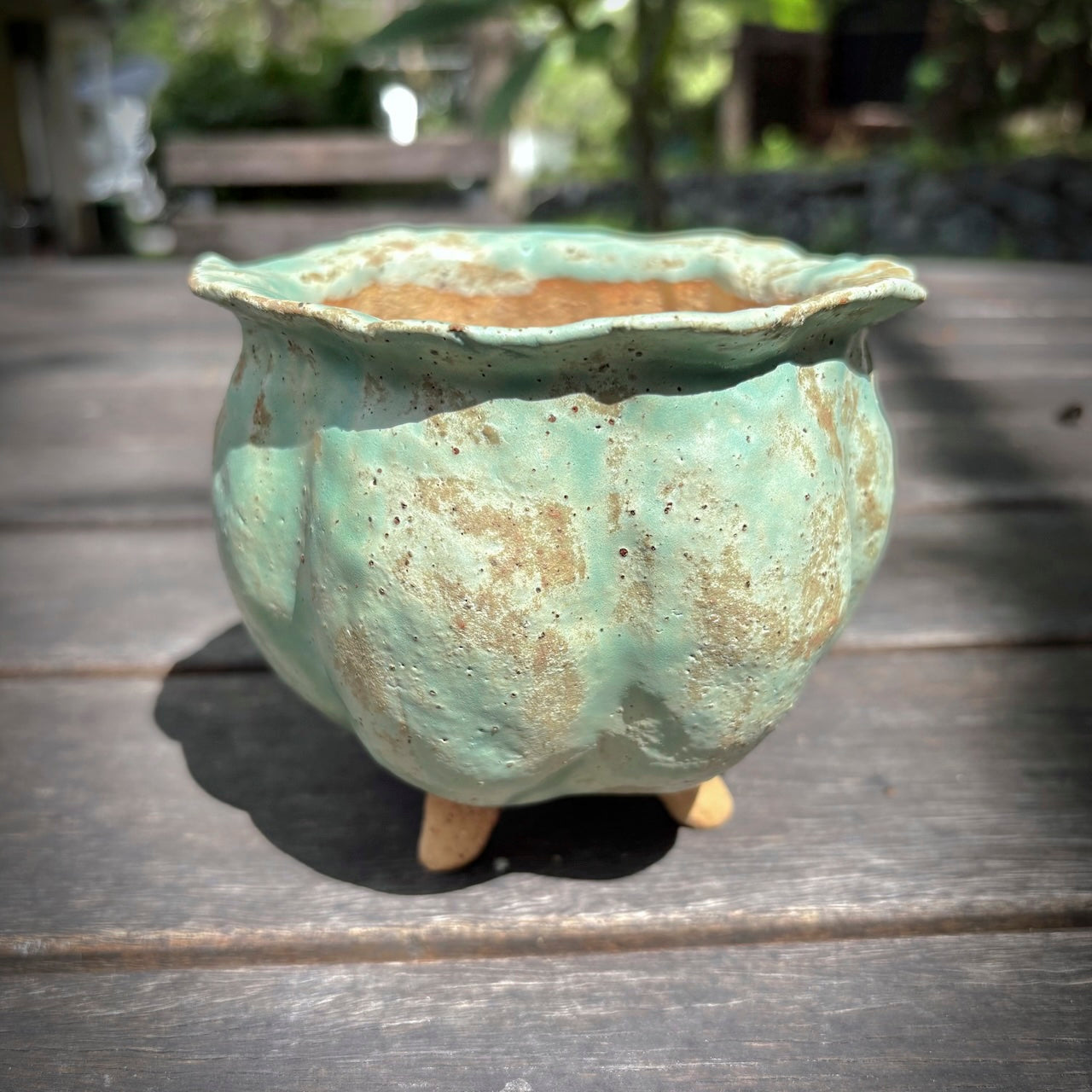 Ceramic cauldron orchid pot