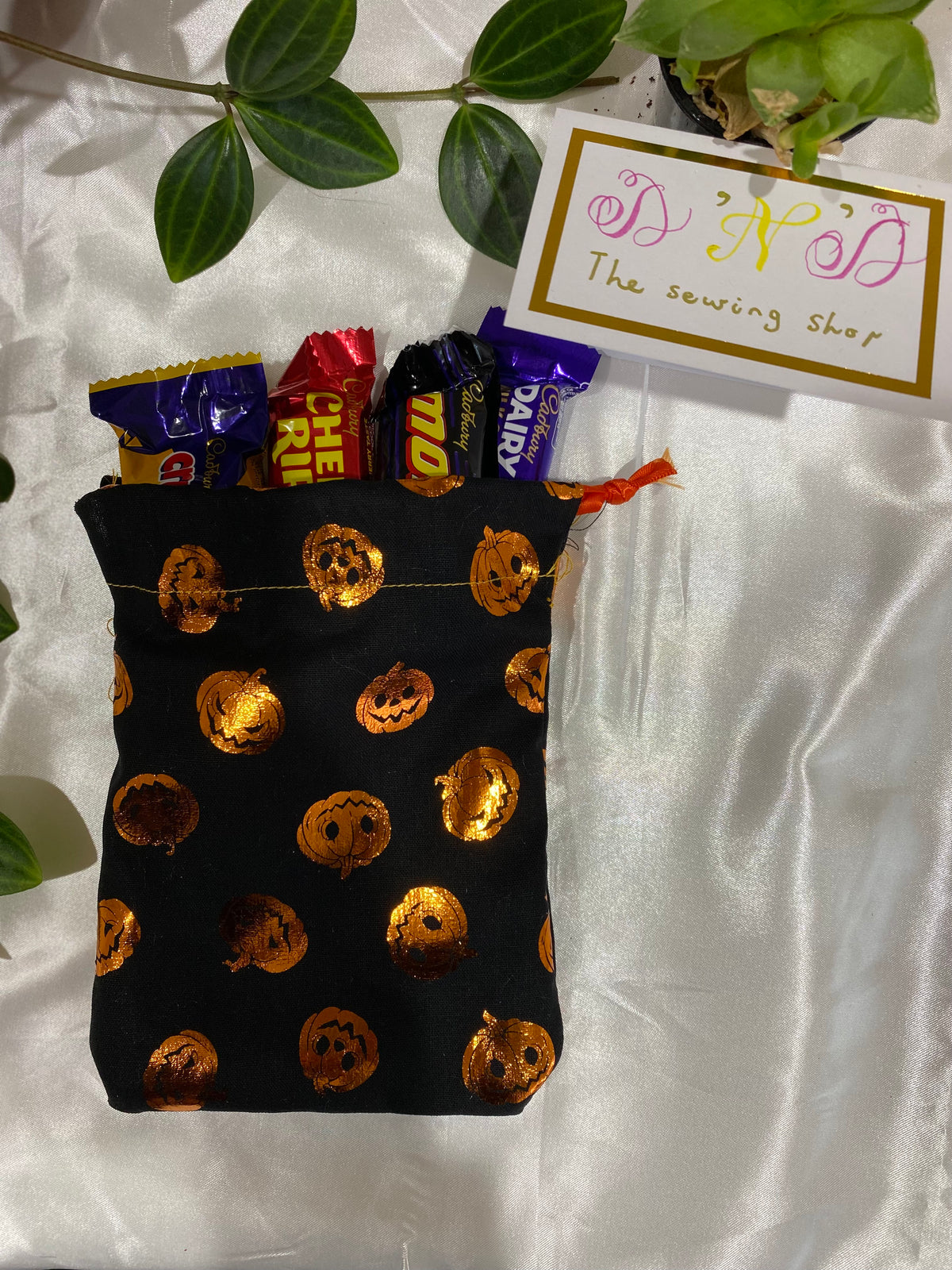 Halloween Goody Bags | Reusable Treat Bags for Kids (Drawstring Closure) | Set of 6