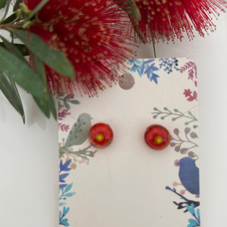 Fused Glass Dahlia Millefiore Earrings
