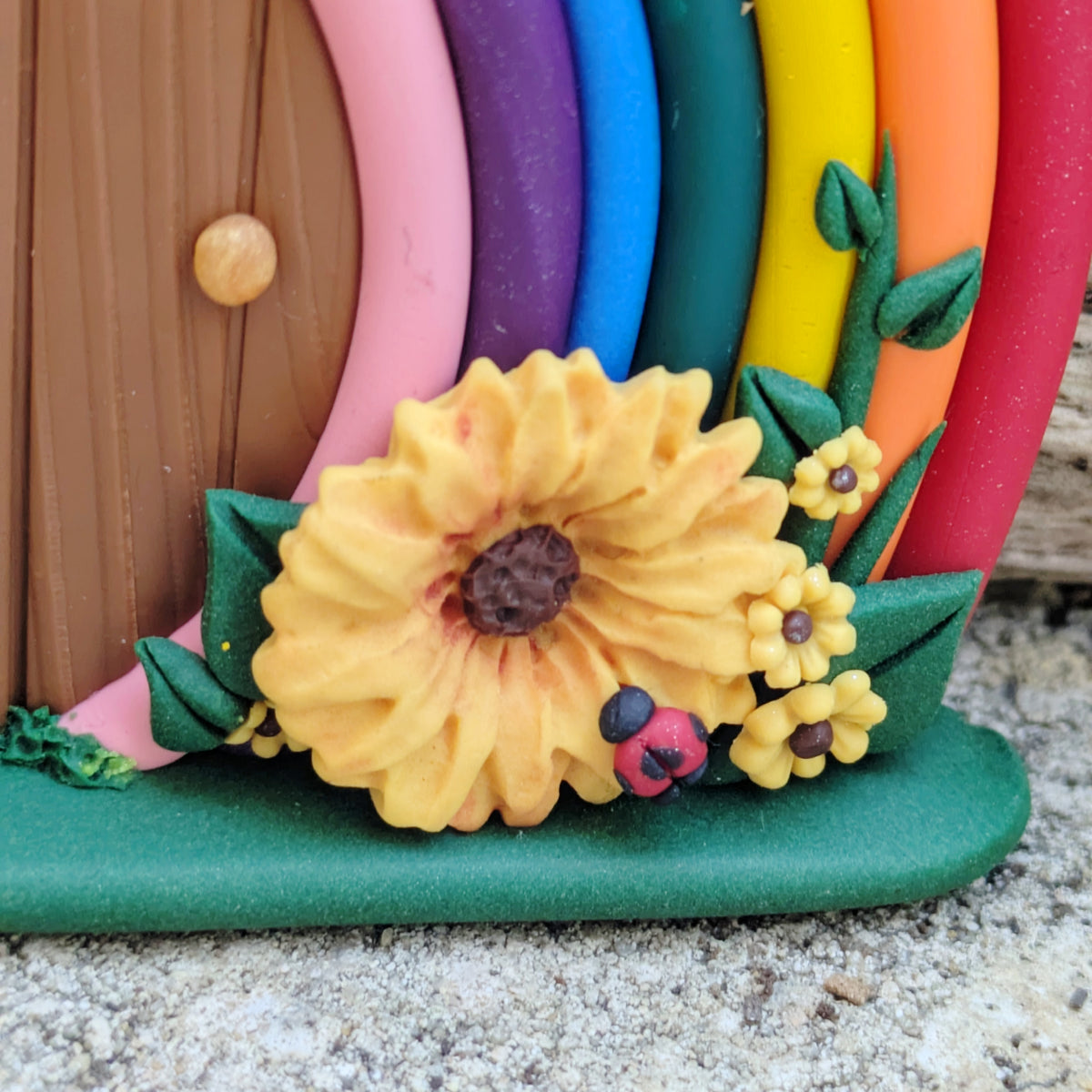 Mini Sunflower Rainbow Fairy Door