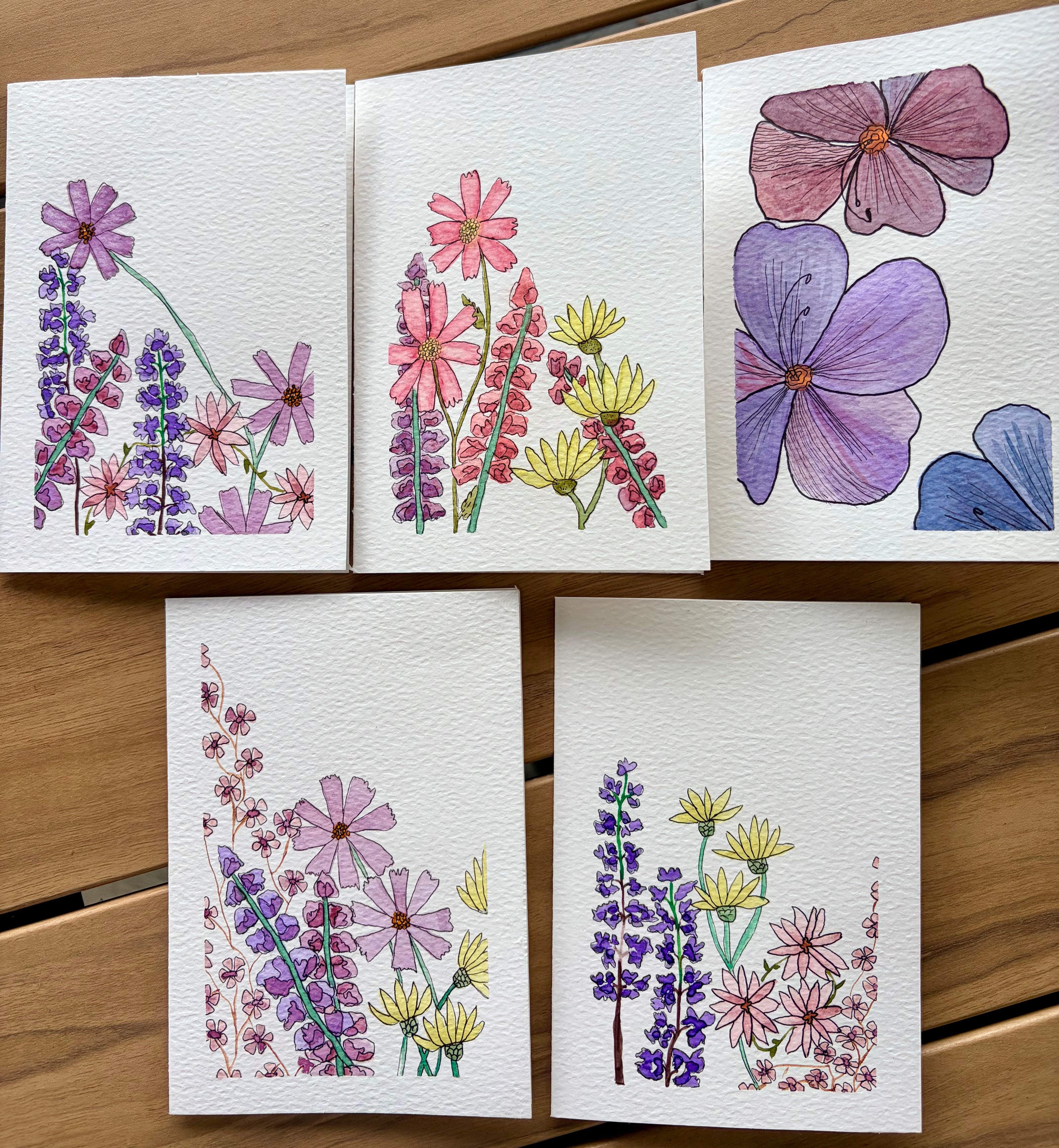 Hand Painted Floral Greeting Card | Customisable