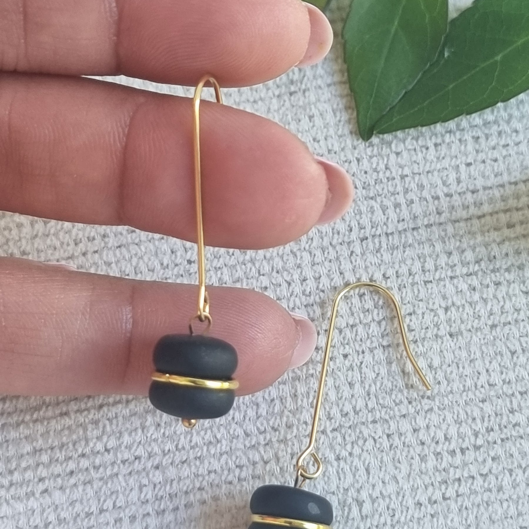 Goldren Black Dangles