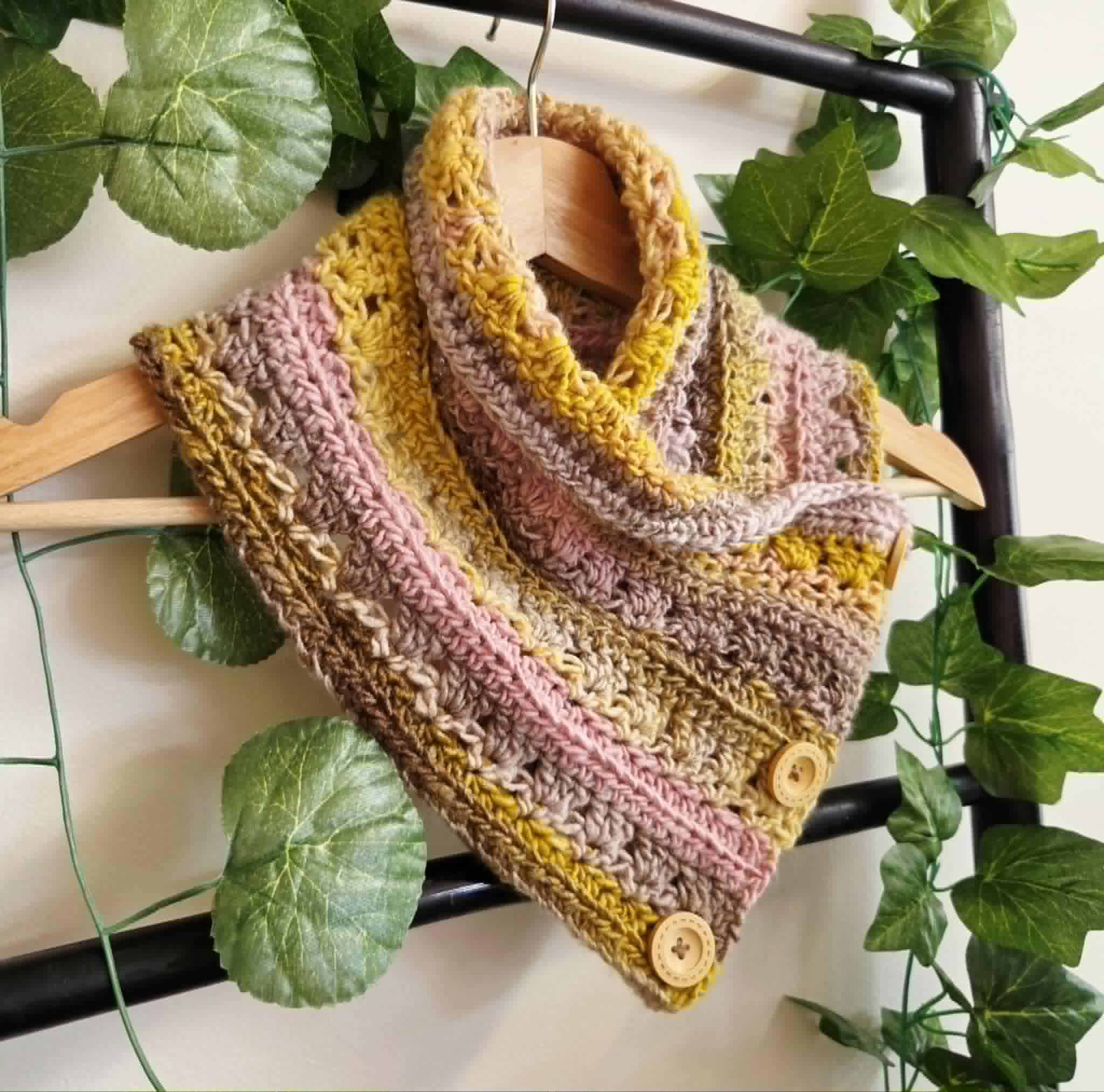 Handmade Crochet Neckwarmer | Rainbow Pastel Colours | Adult