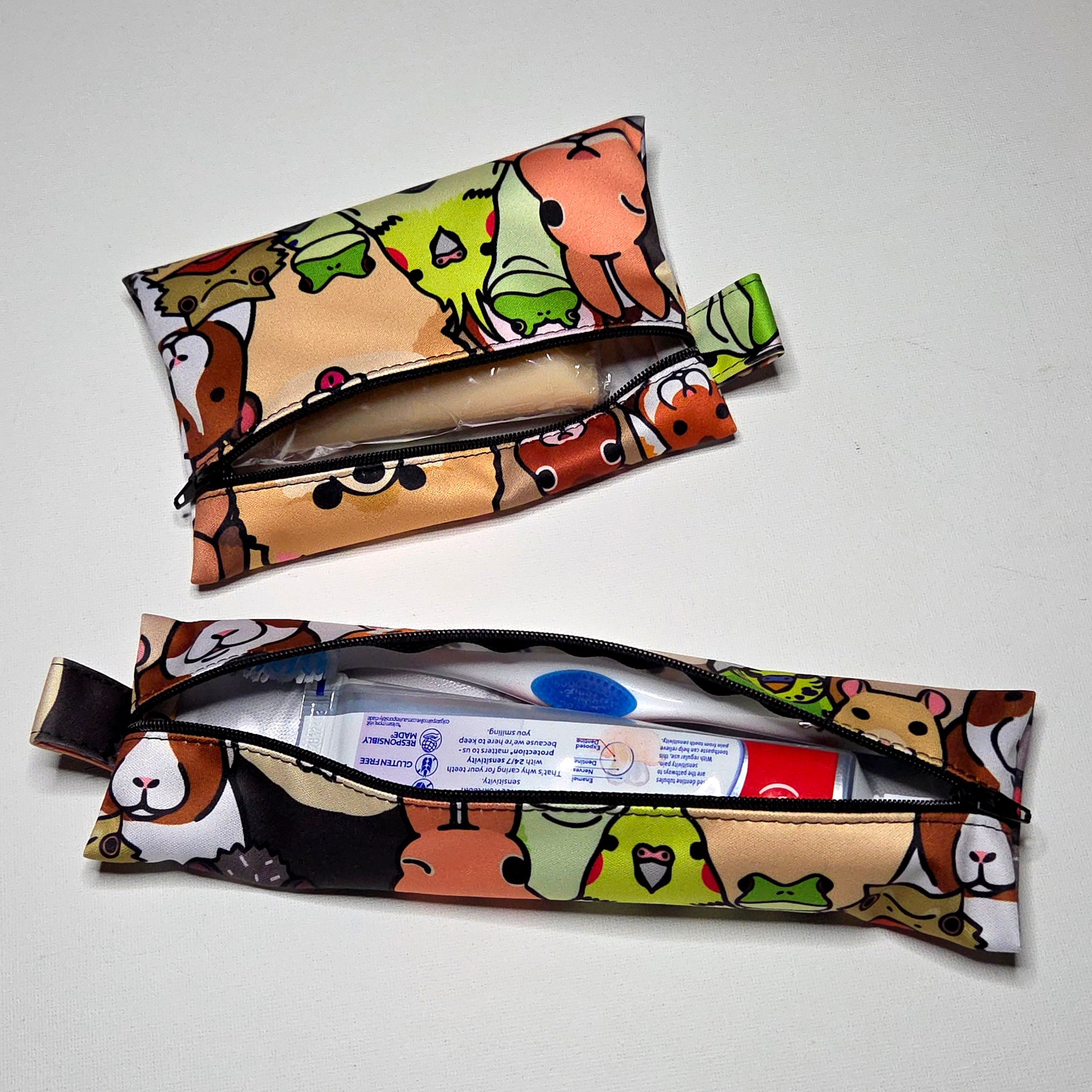Three Piece Wet Bag Travel Set - Funny Animal Design
