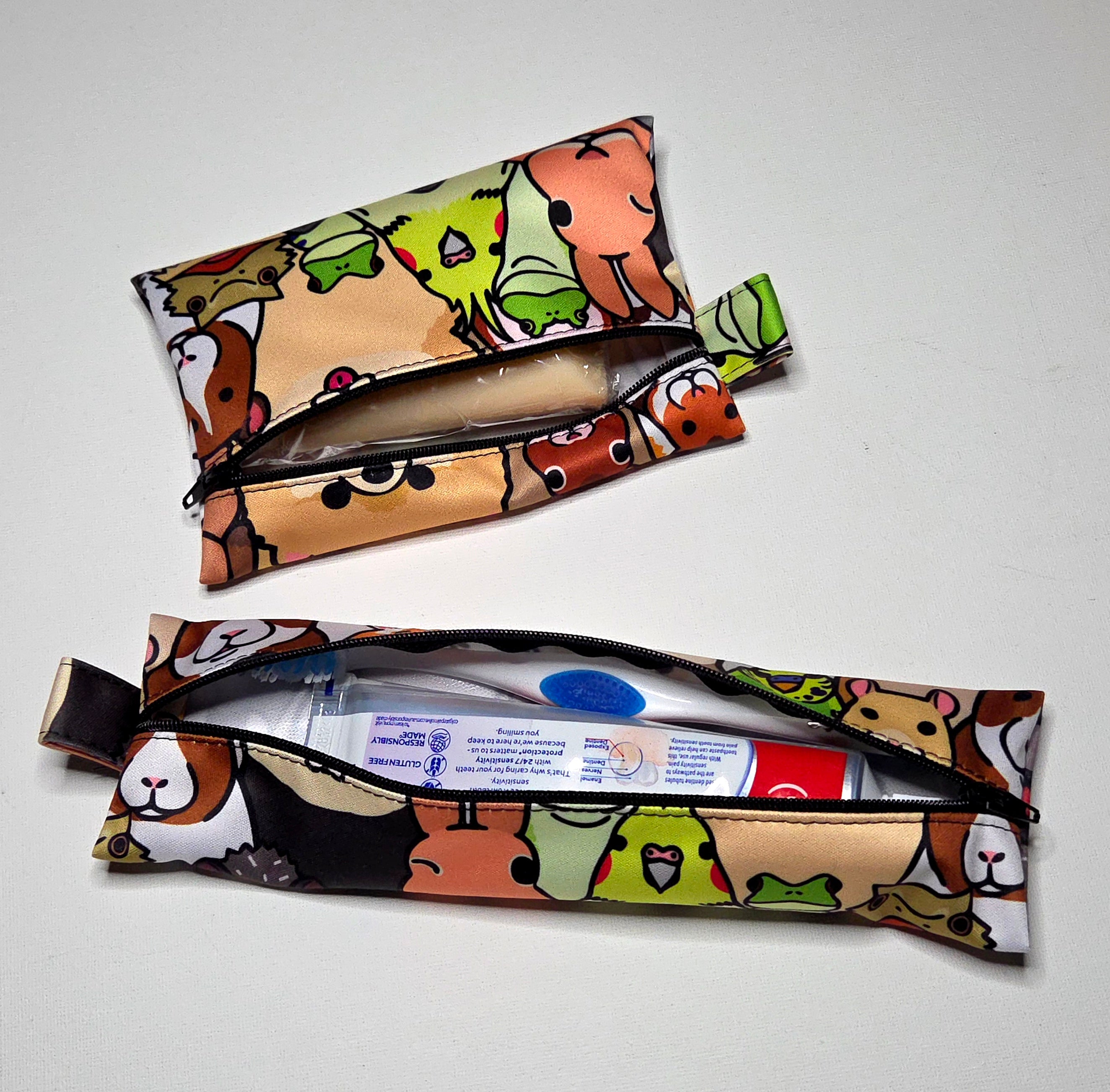 Three Piece Wet Bag Travel Set - Funny Animal Design