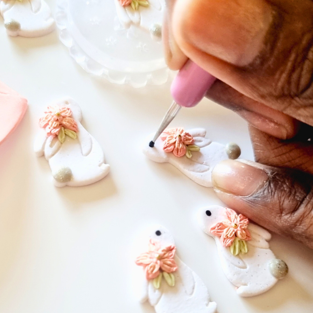 Easter Bunny Dangles with florals