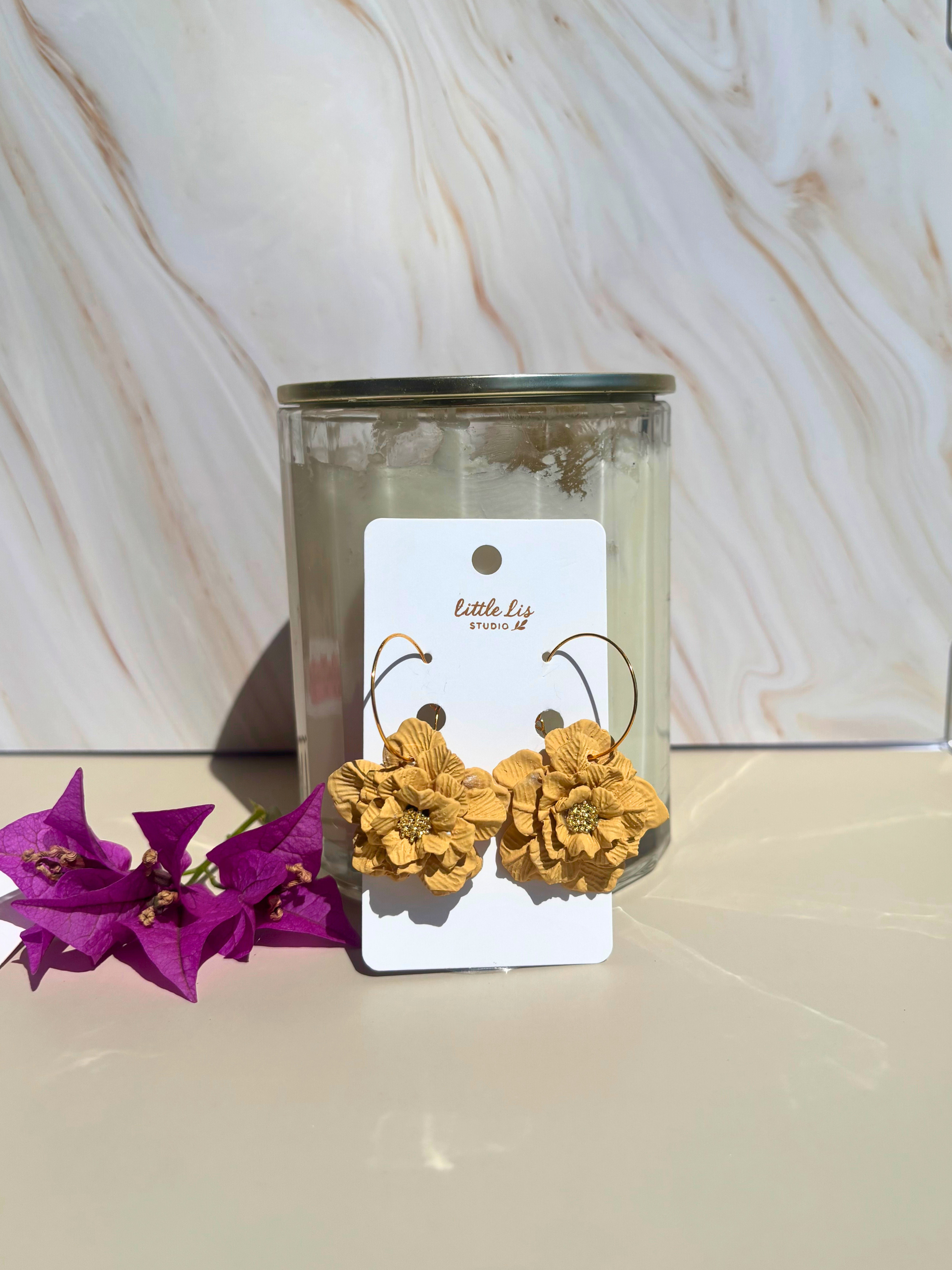 "Tilly" Floral Hoop Earrings