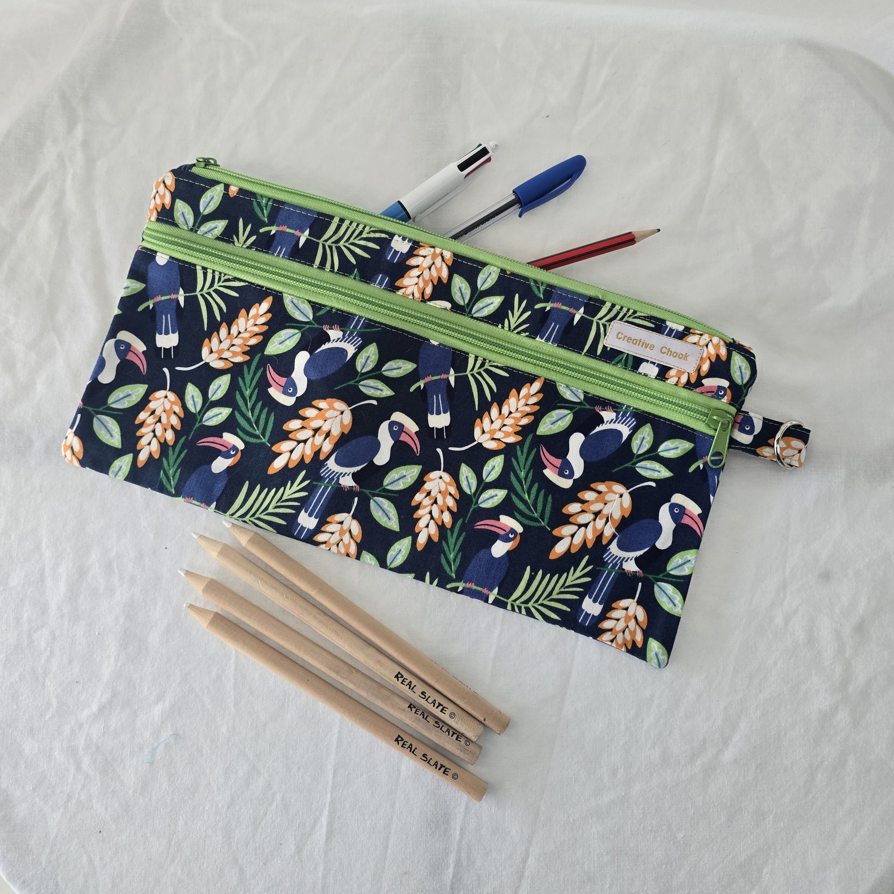 Handmade | Jungle Themed | Double Zippered | Pencil Case