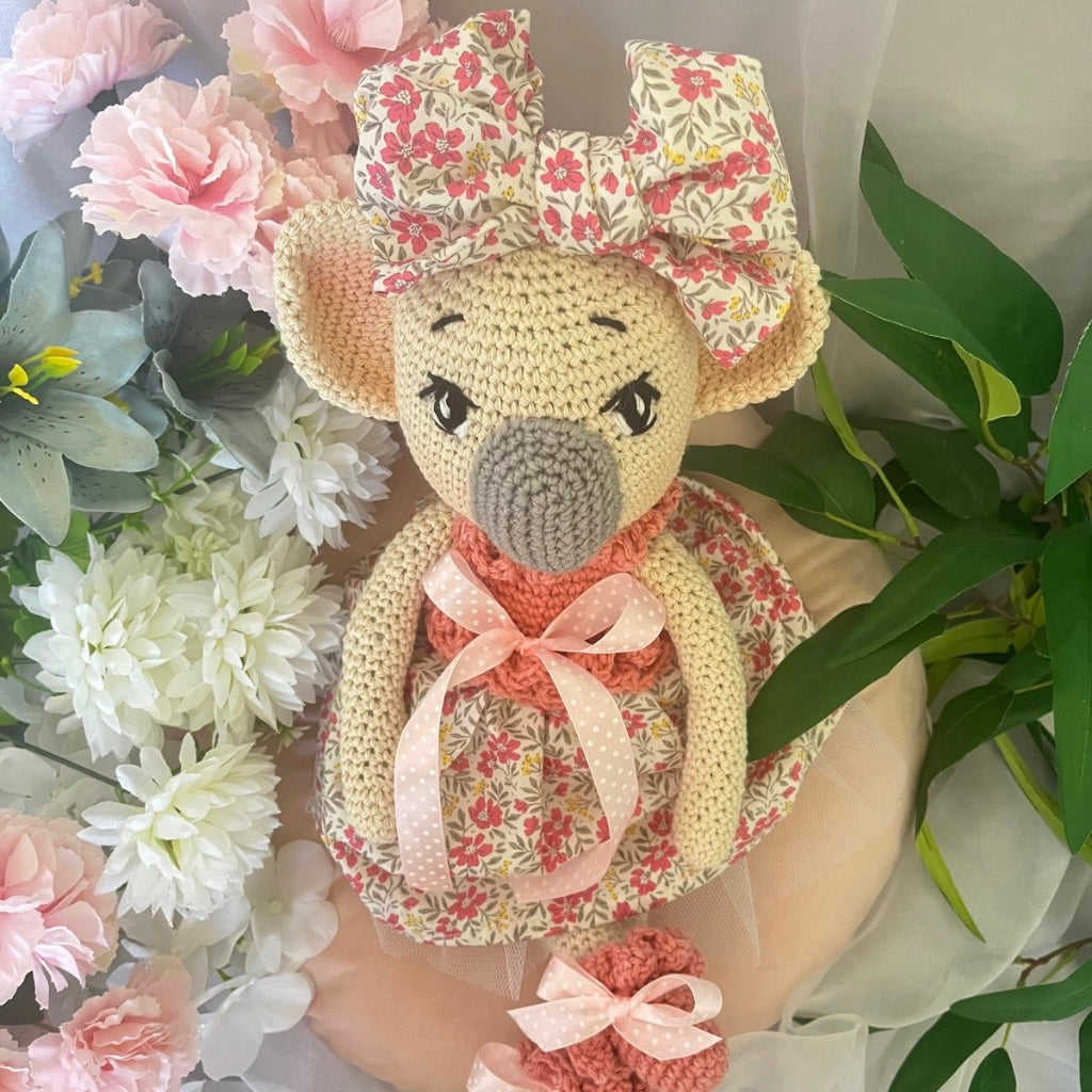 Handmade Crochet Koala Doll Miss Katie |Matching Bag |Matching Scrunchie