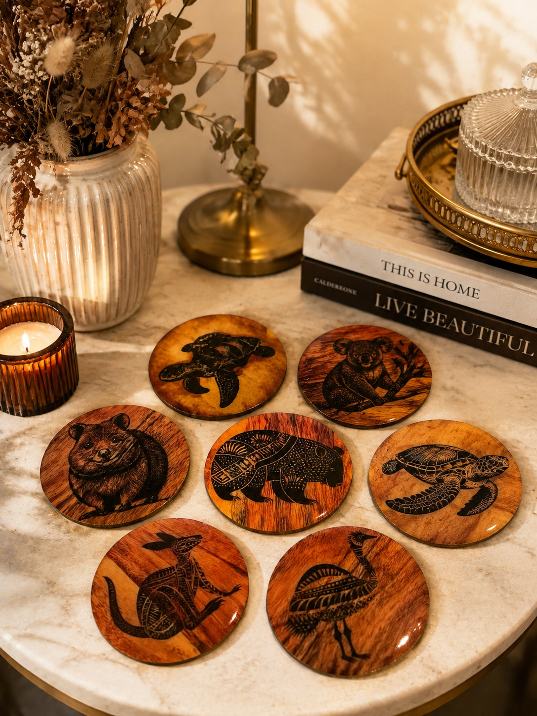 Coasters | Native coasters | wooden coasters | gift ideas | coffee table decor