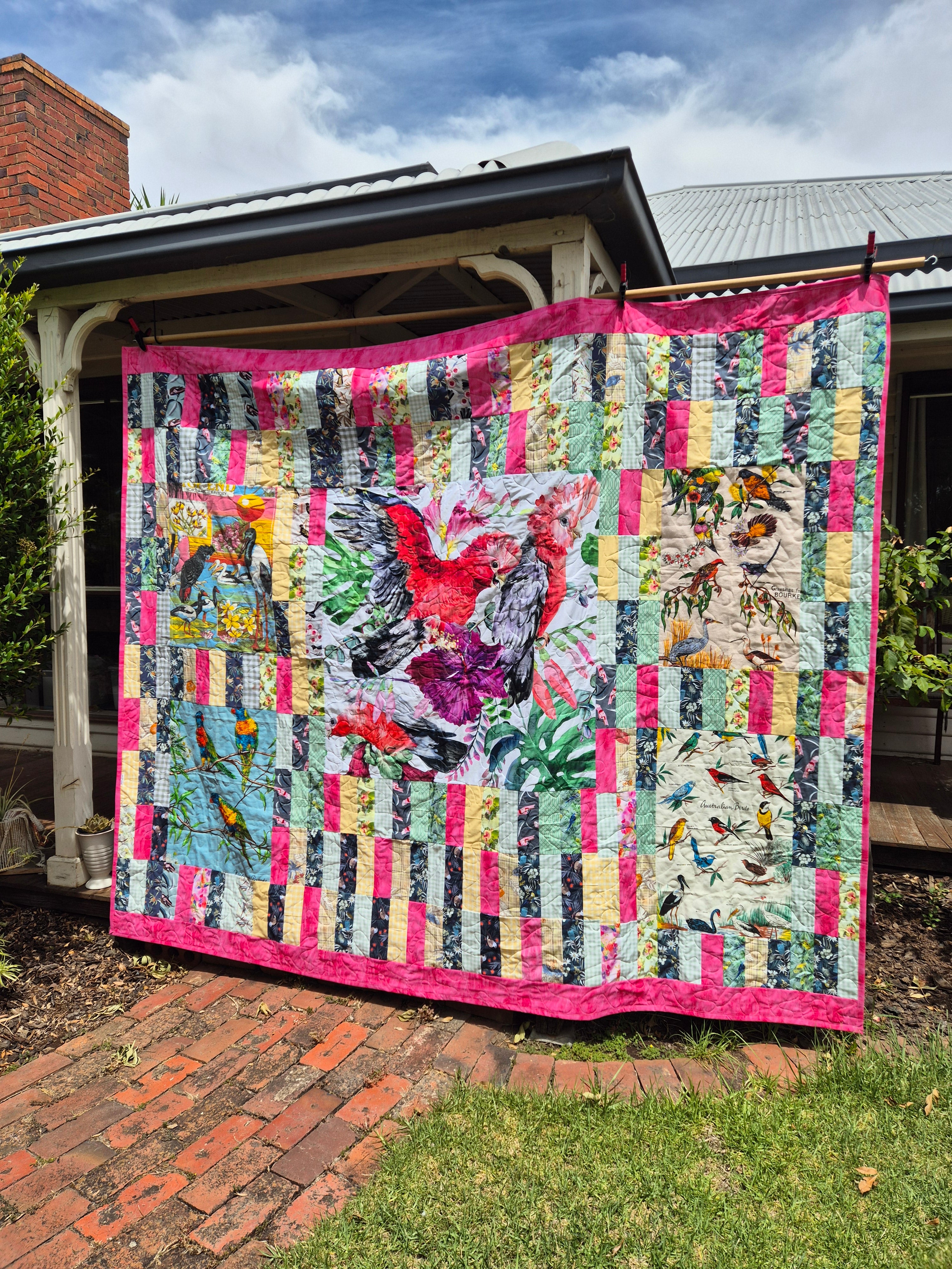 A Riot of Birds, a king sized quilt