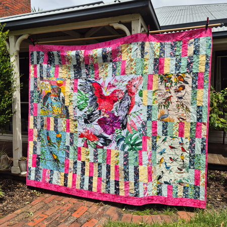 A Riot of Birds, a king sized quilt