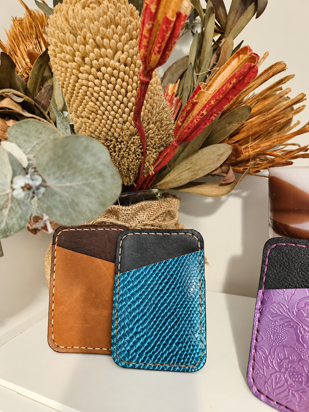 Two-toned leather Crd Holder