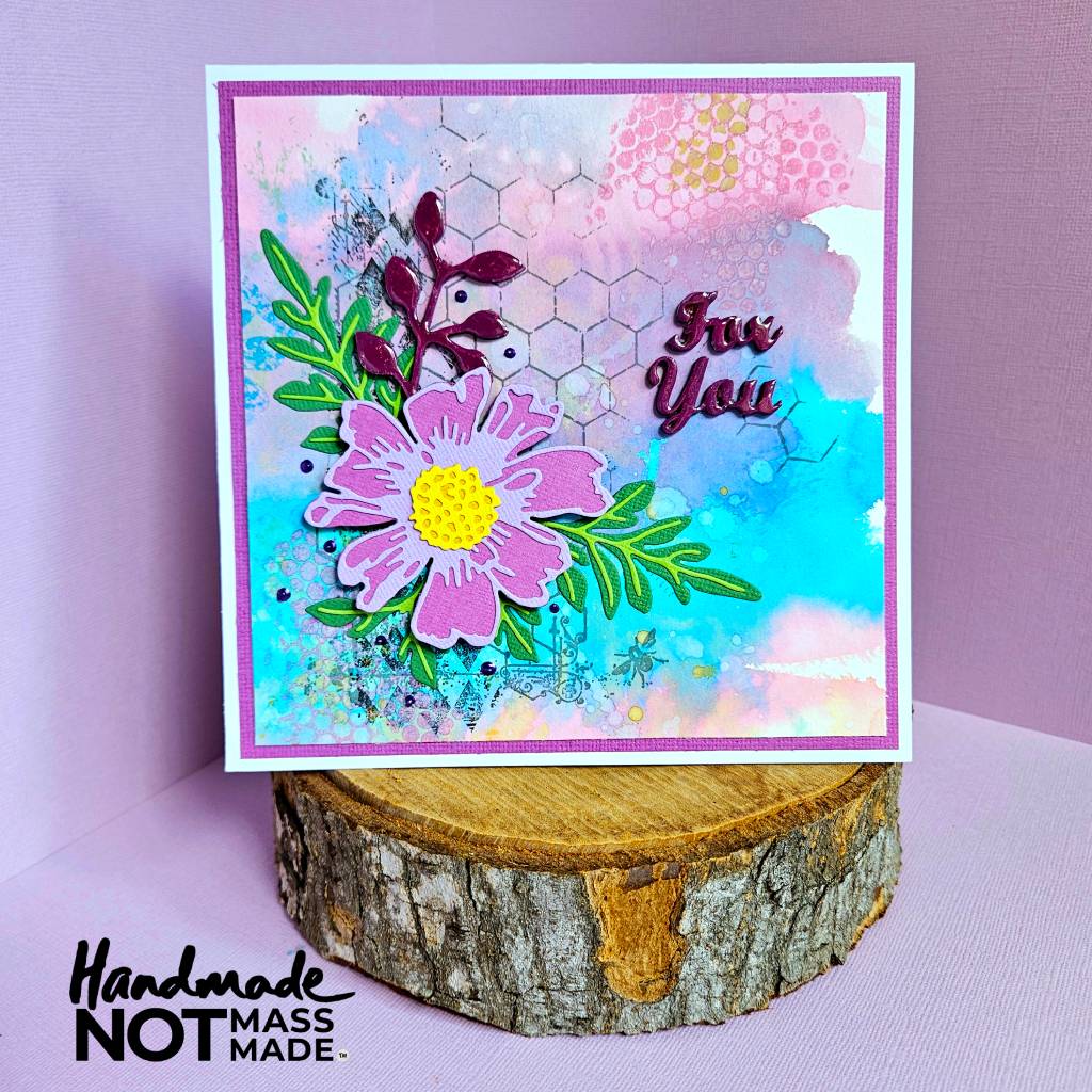 "For you", pretty floral, blank greeting card