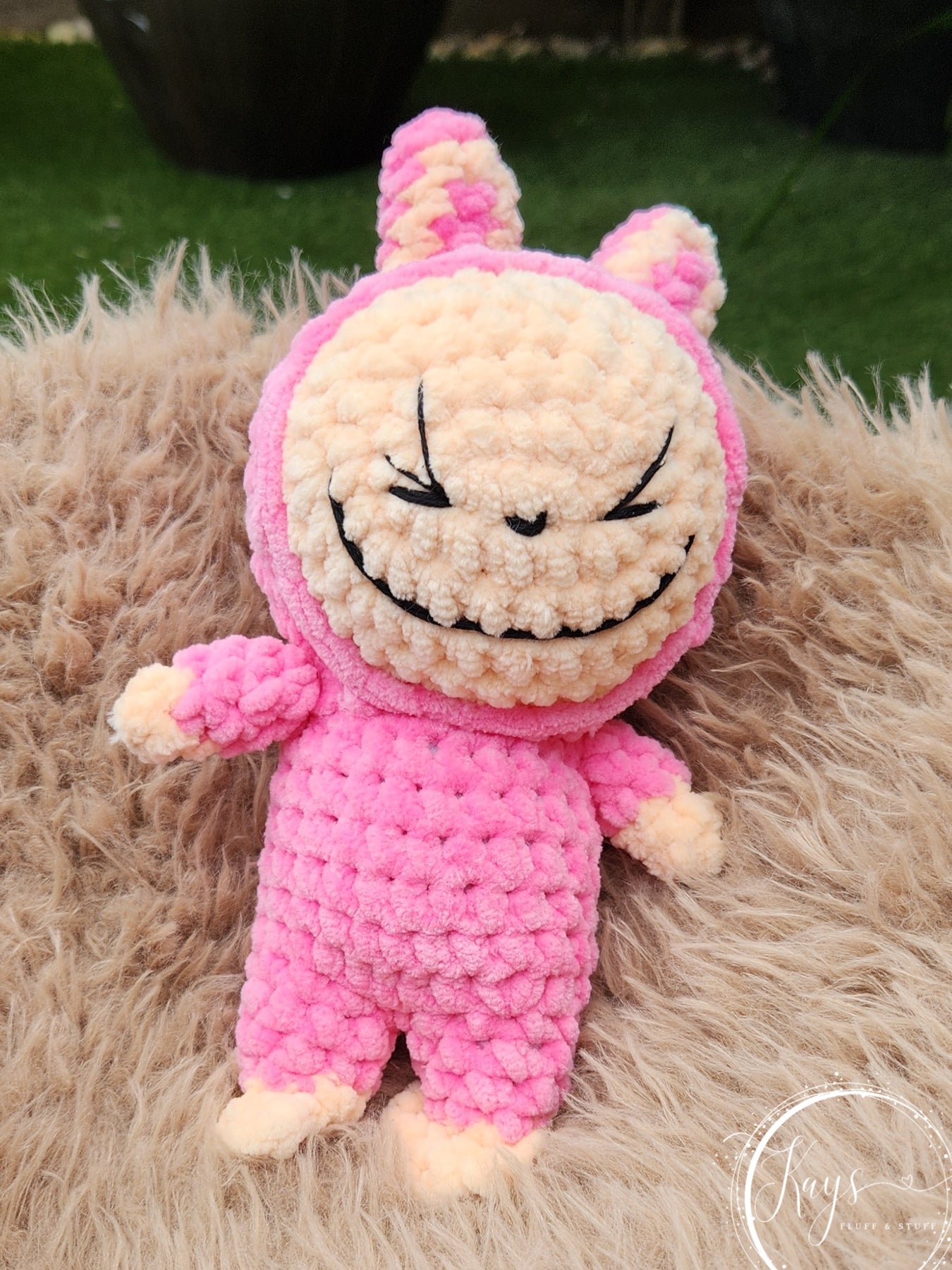 Hand crocheted Smiling Bunny Doll
