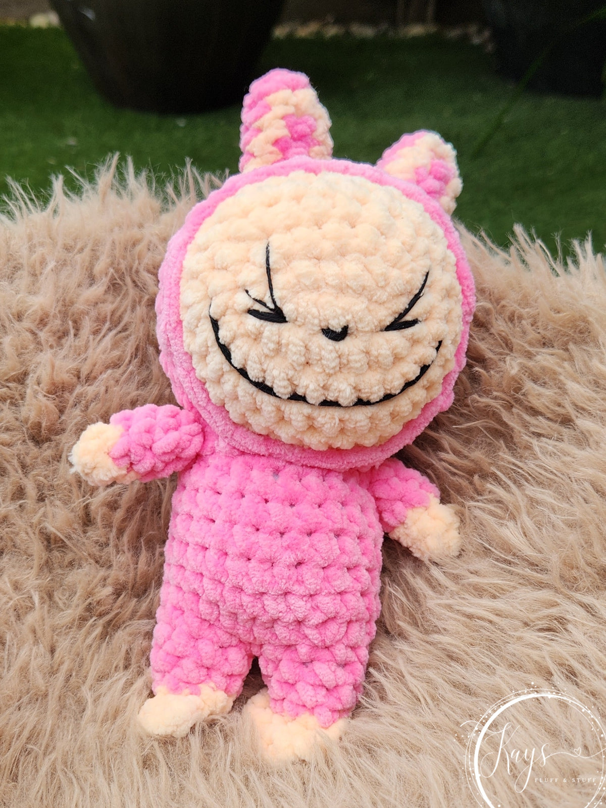 Hand crocheted Smiling Bunny Doll