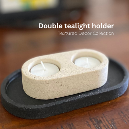 Double tealight holder |Textured decor collection