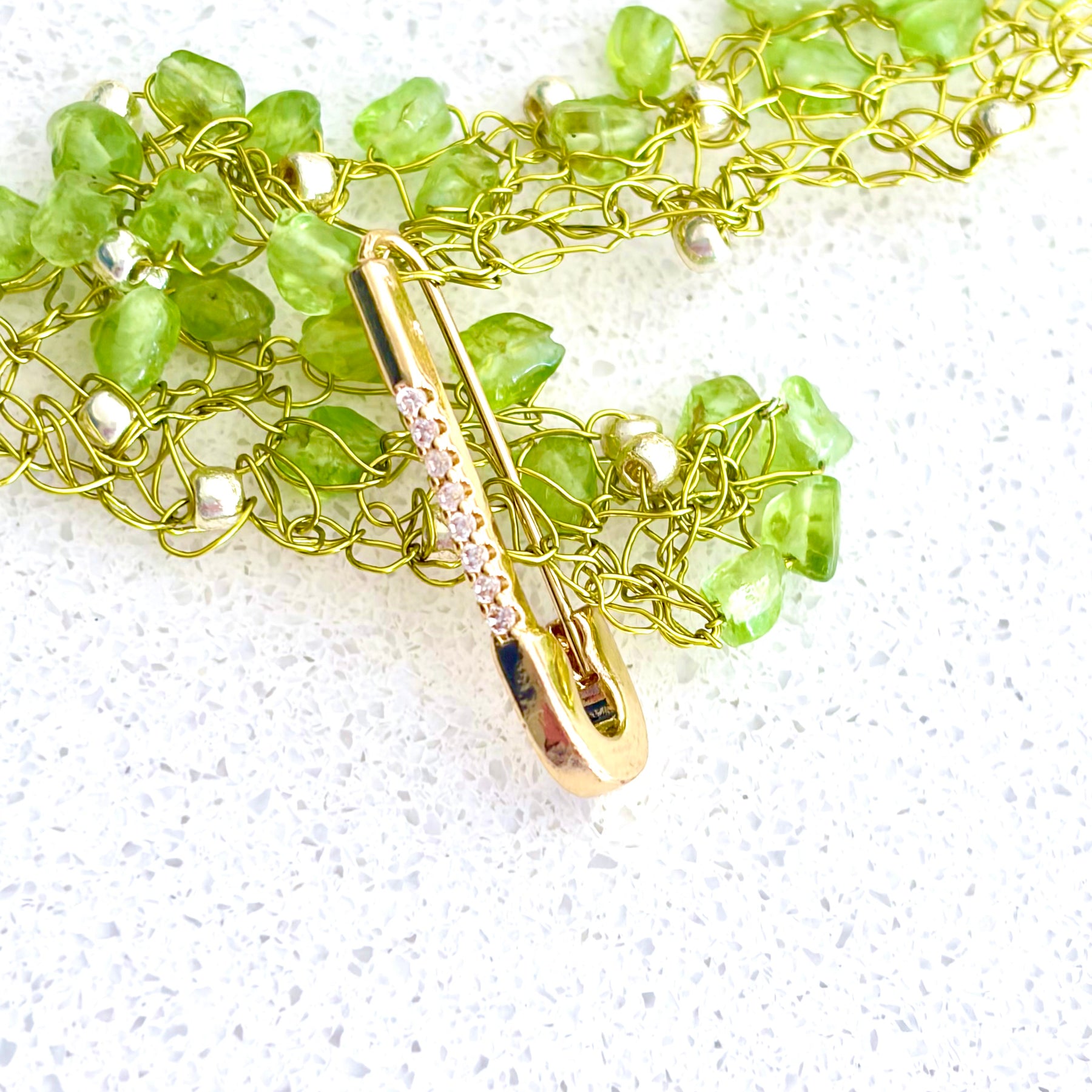 Natural Peridot Necklace-chocker “Joy”