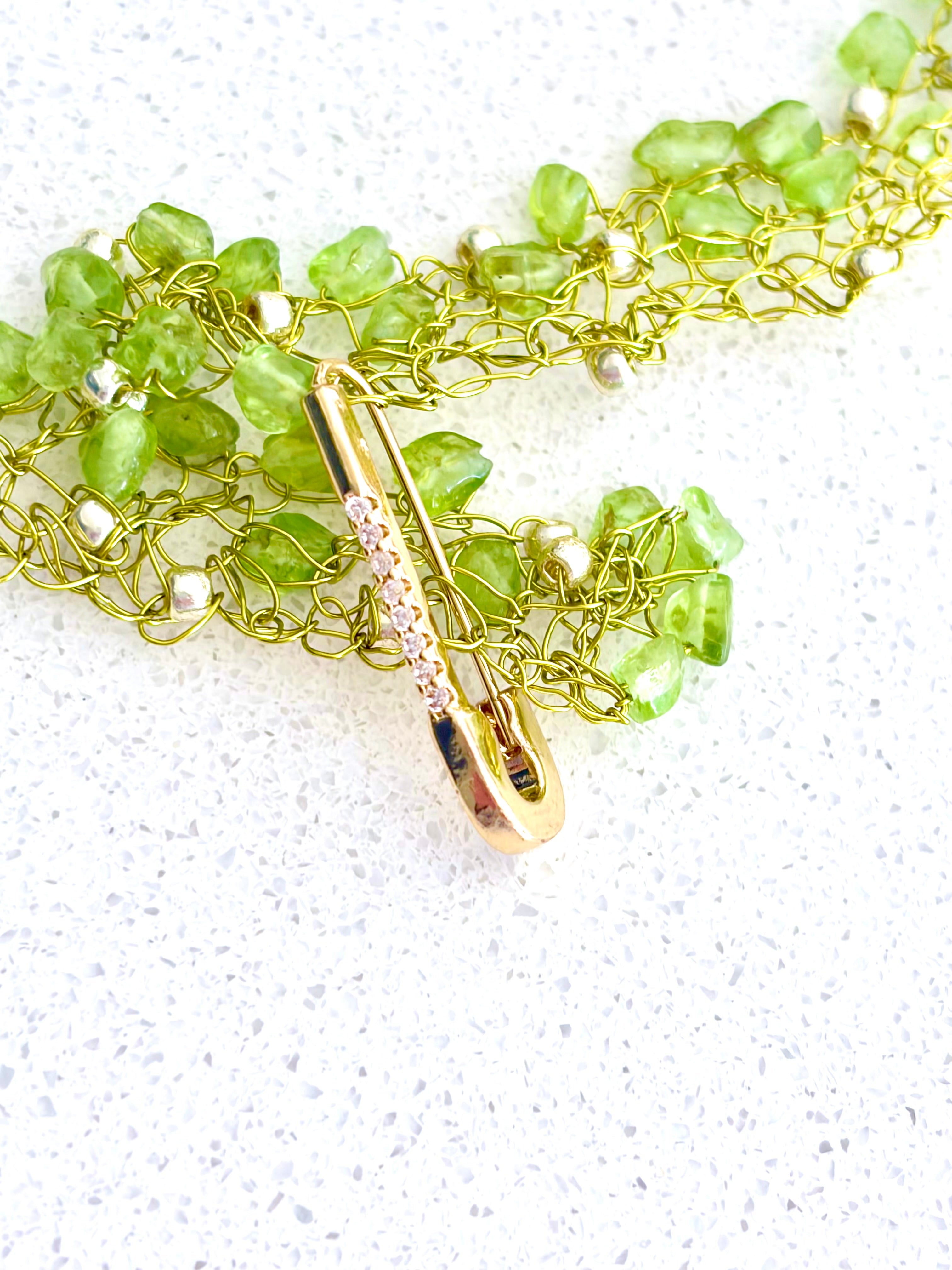 Natural Peridot Necklace-chocker “Joy”