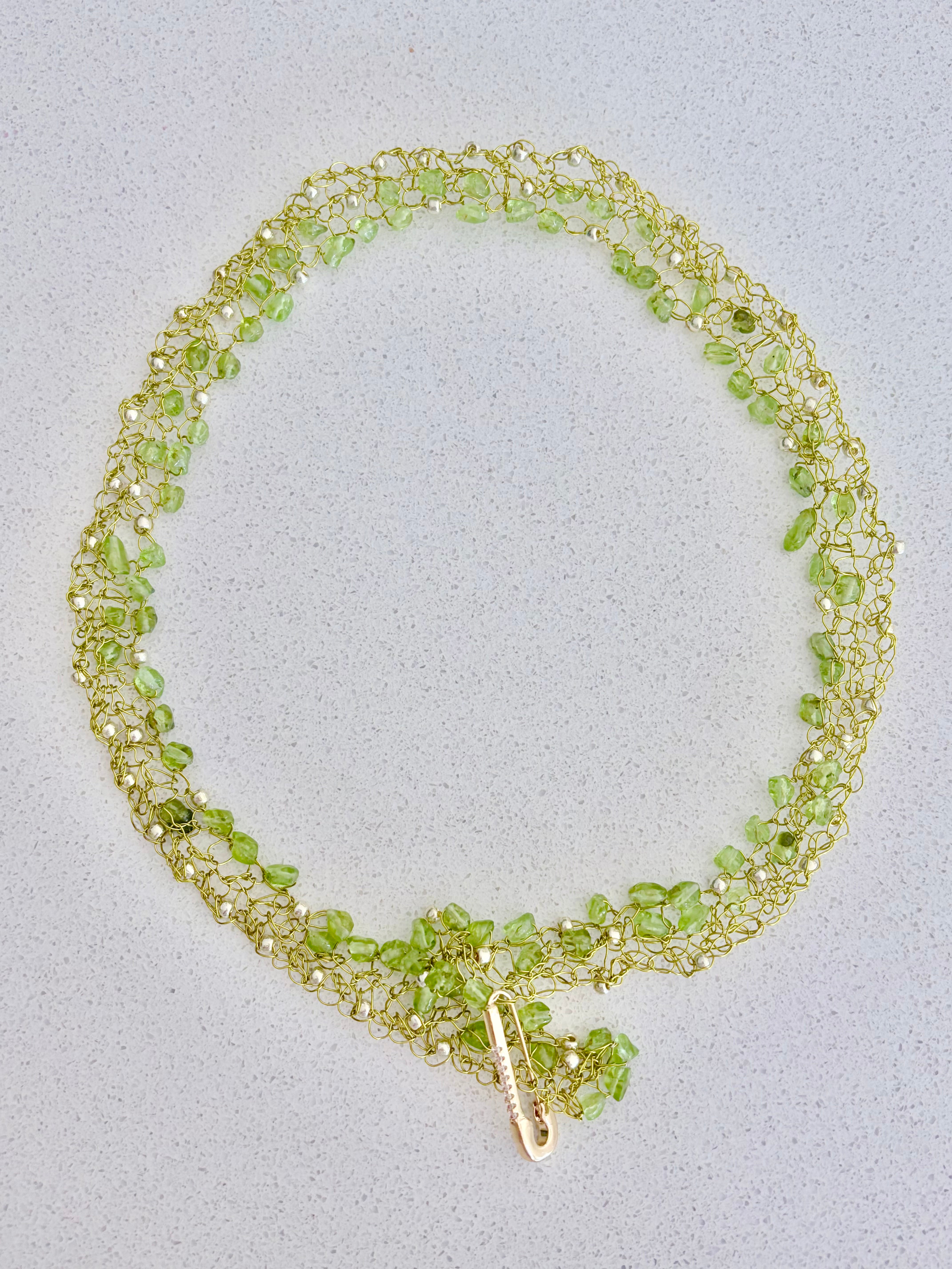 Natural Peridot Necklace-chocker “Joy”