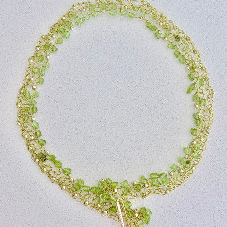 Natural Peridot Necklace-chocker “Joy”