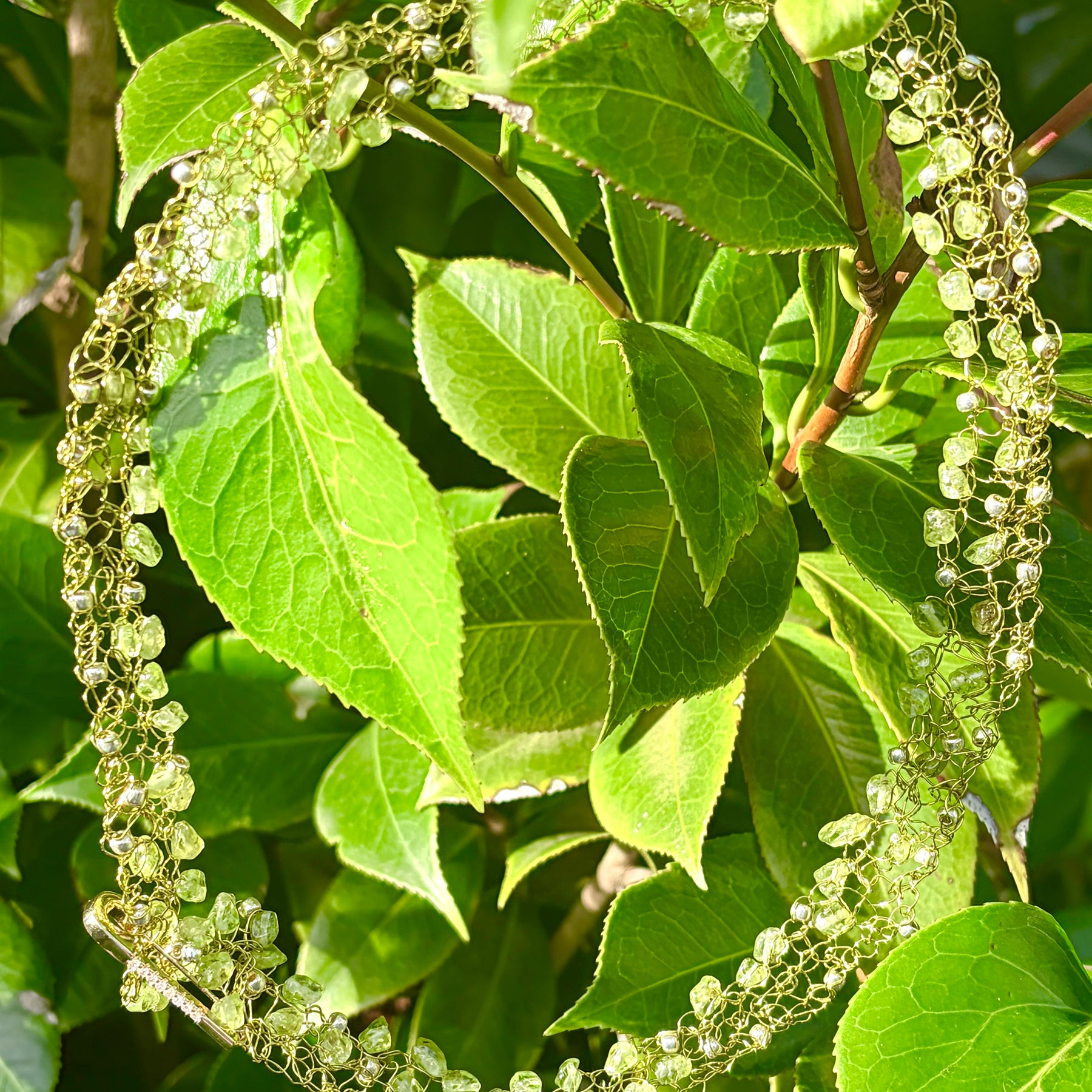 Natural Peridot Necklace-chocker “Joy”