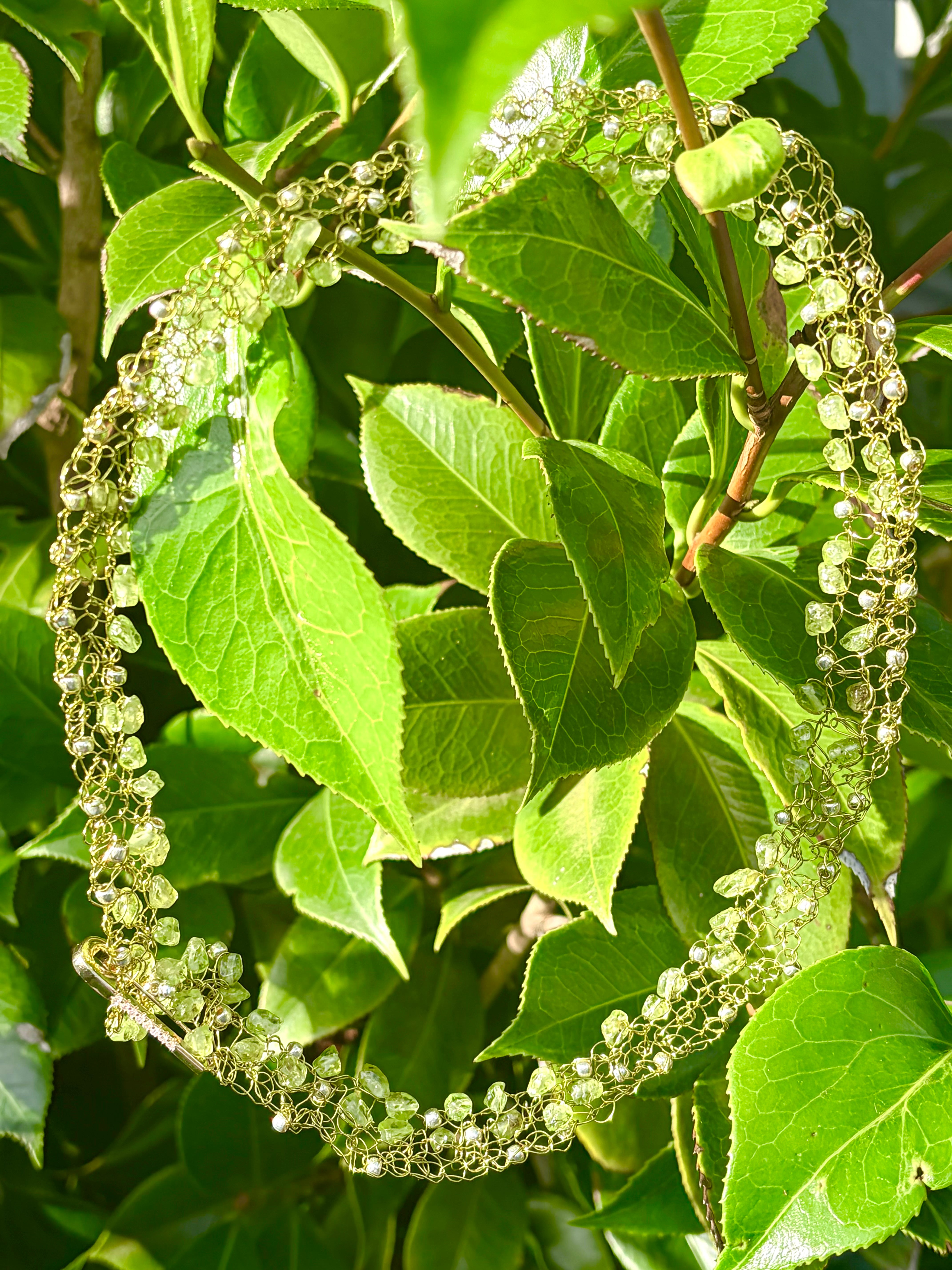Natural Peridot Necklace-chocker “Joy”