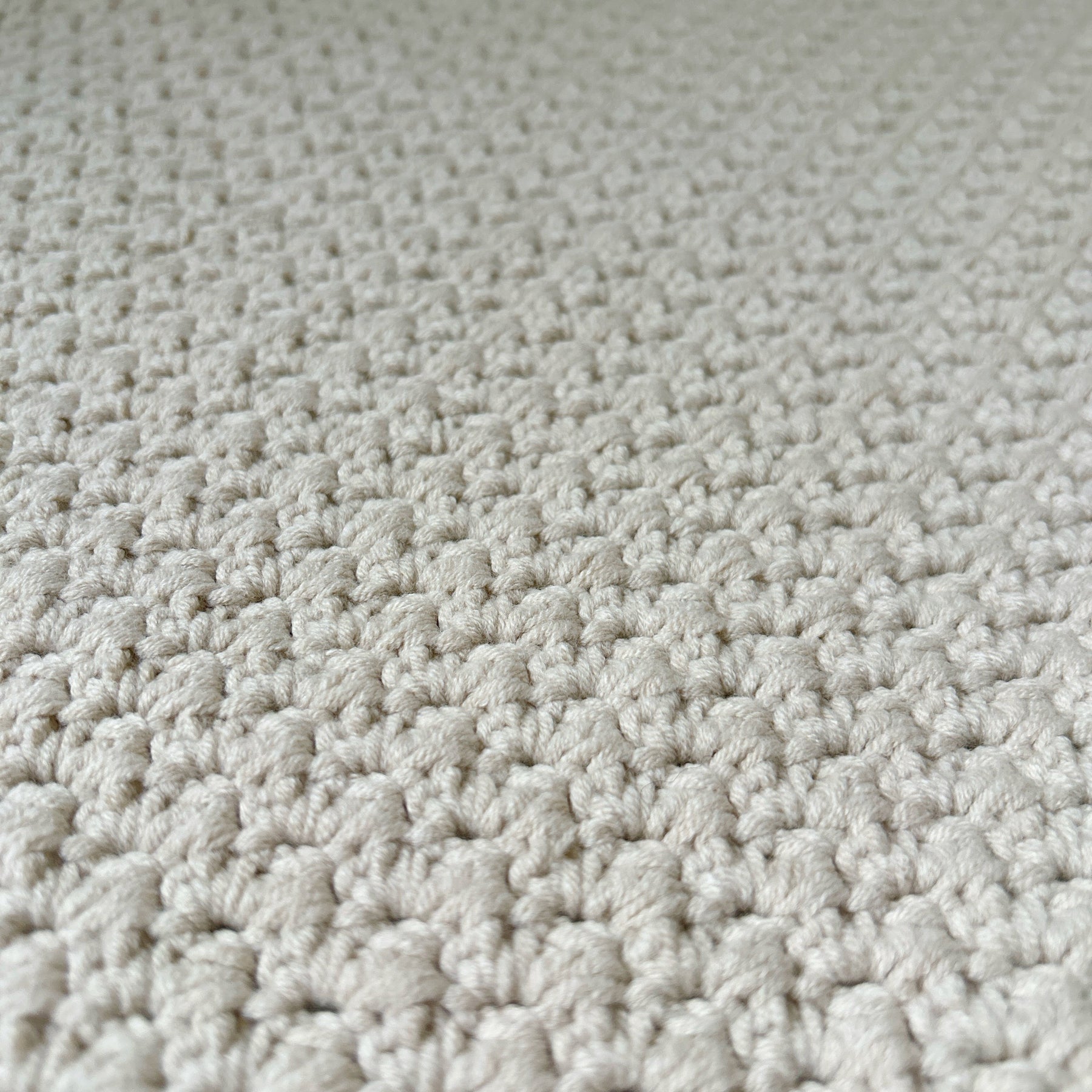Handmade Crochet Baby Blanket | Neutral Oatmeal | Made from Cotton | Baby Shower Gift