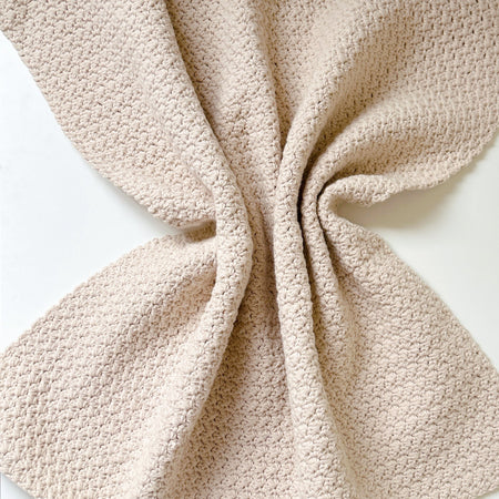 Handmade Crochet Baby Blanket | Neutral Oatmeal | Made from Cotton | Baby Shower Gift