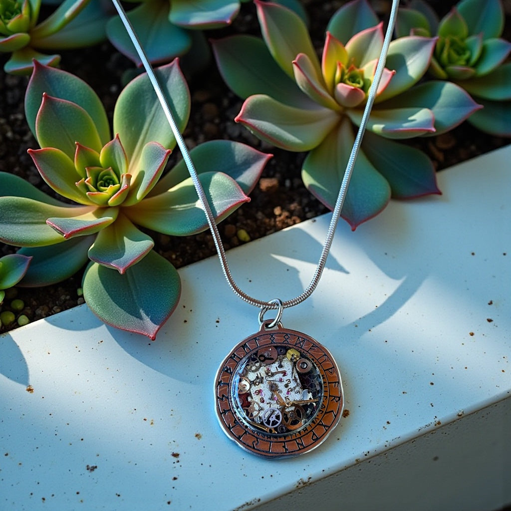Steampunk Watch Parts Medallion Mens necklace