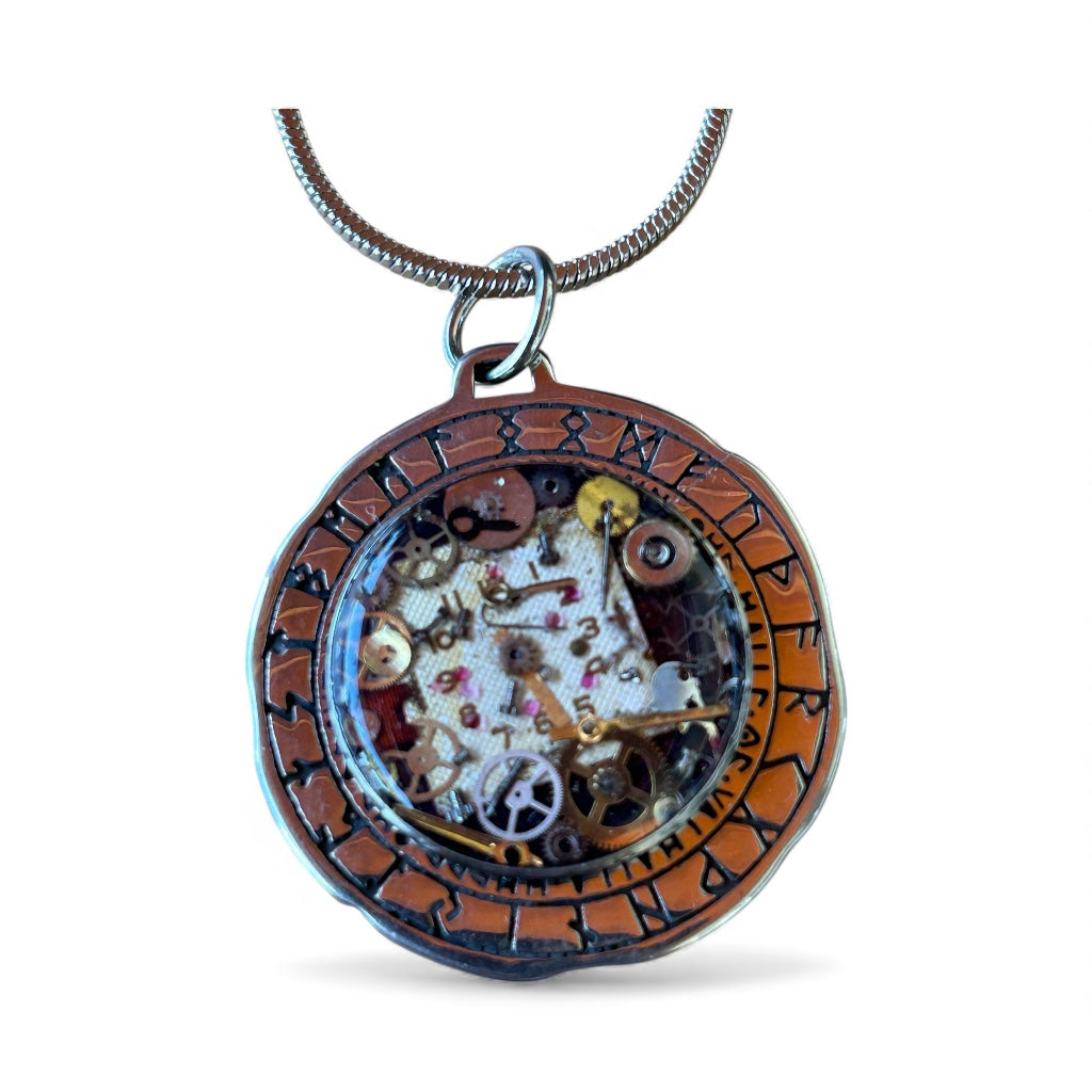 Steampunk Watch Parts Medallion Mens necklace