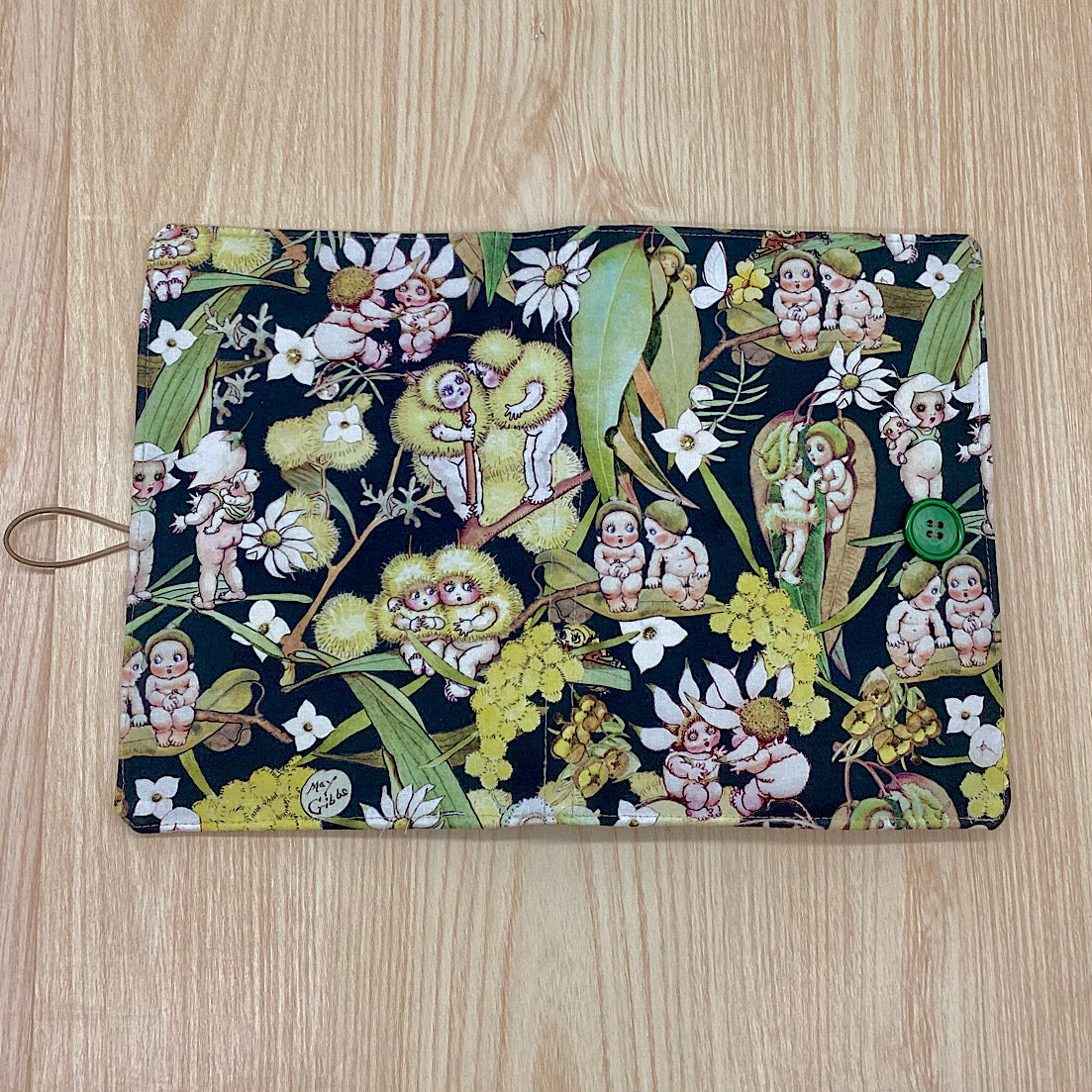 Gumnut Gossipin’ refillable A5 fabric notebook cover gift set - Incl. book and pen.