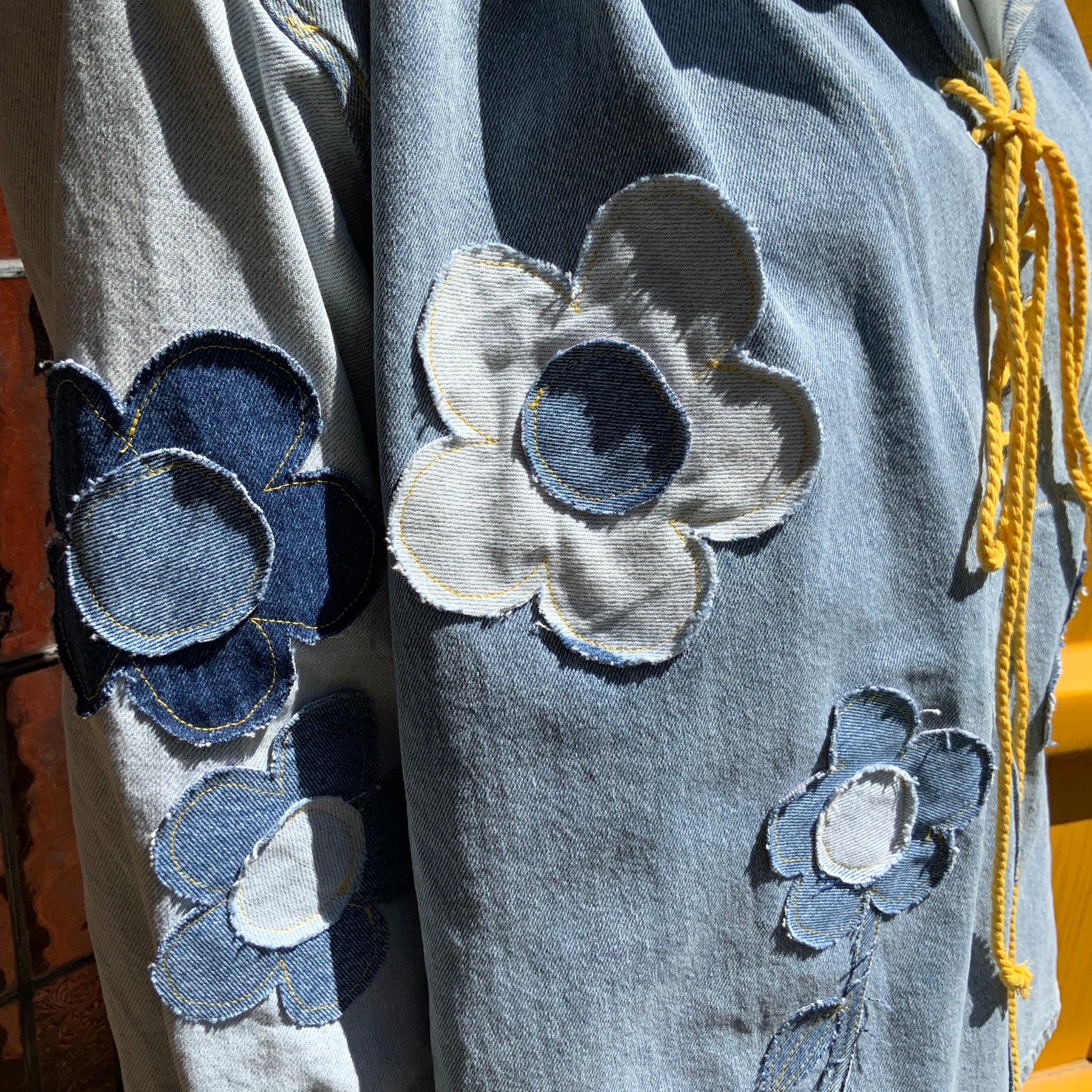 "Daisy Dreaming" Upcycled Denim Blouse