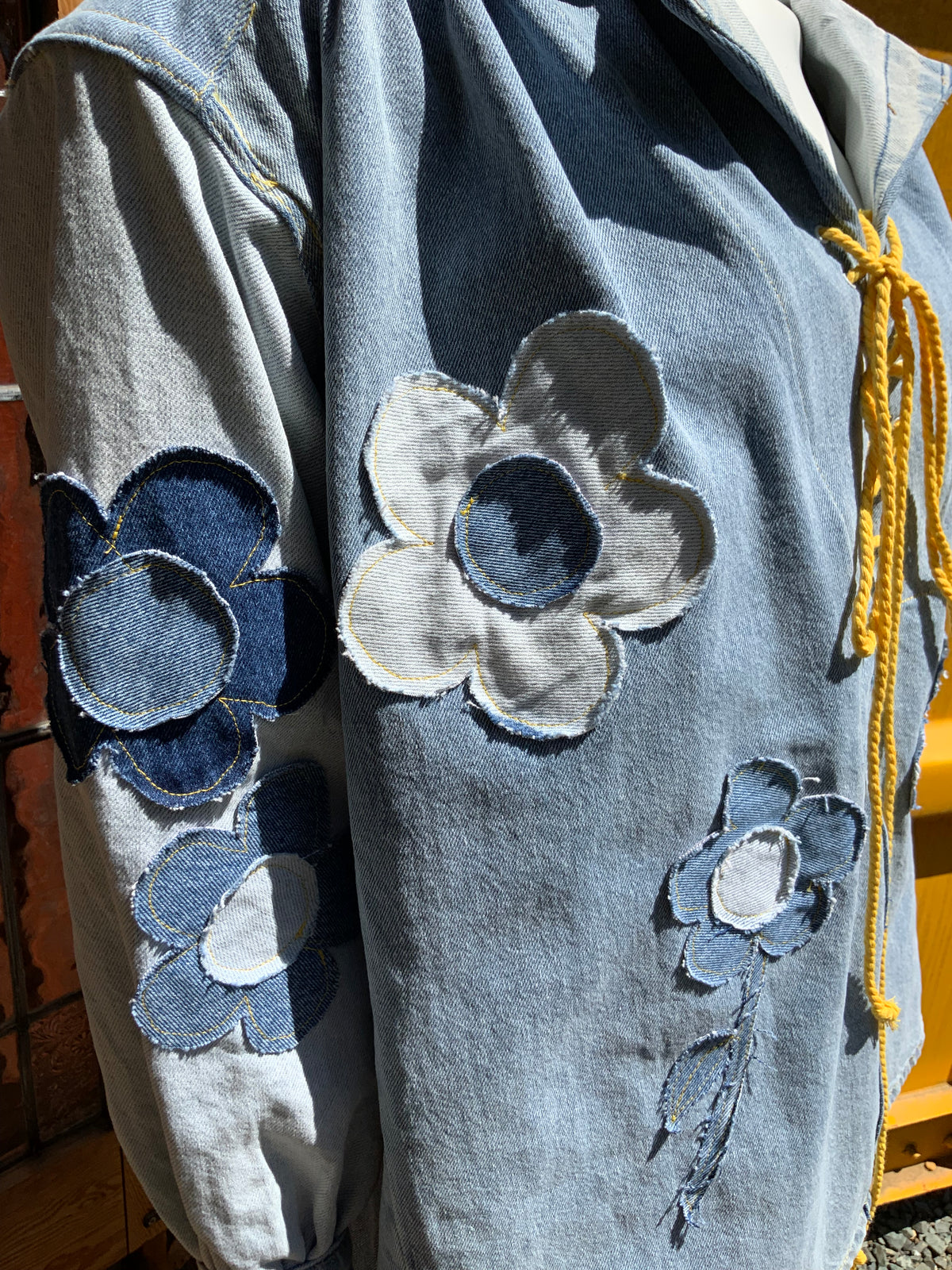 "Daisy Dreaming" Upcycled Denim Blouse