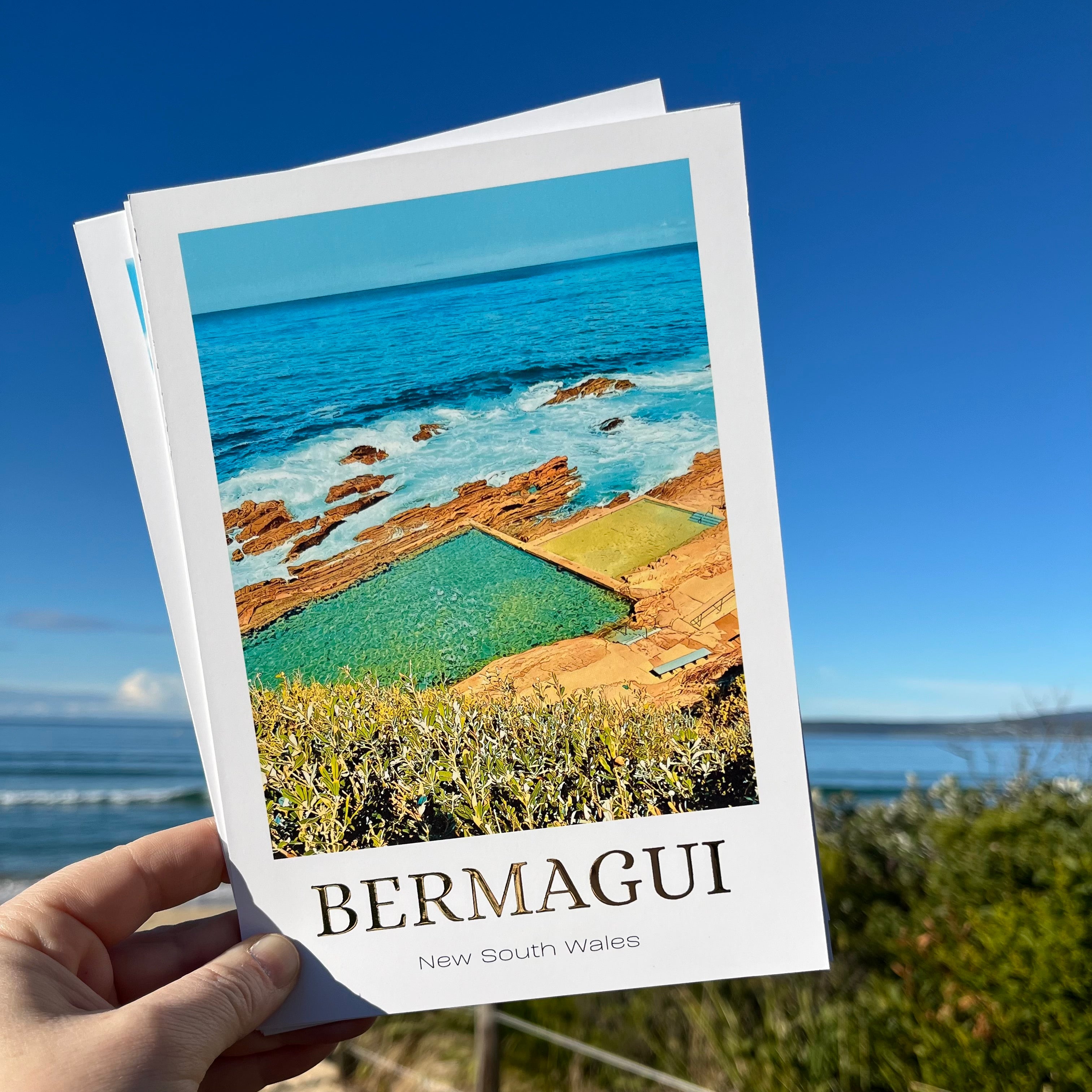 Sapphire Coast Gold Foil Location Prints