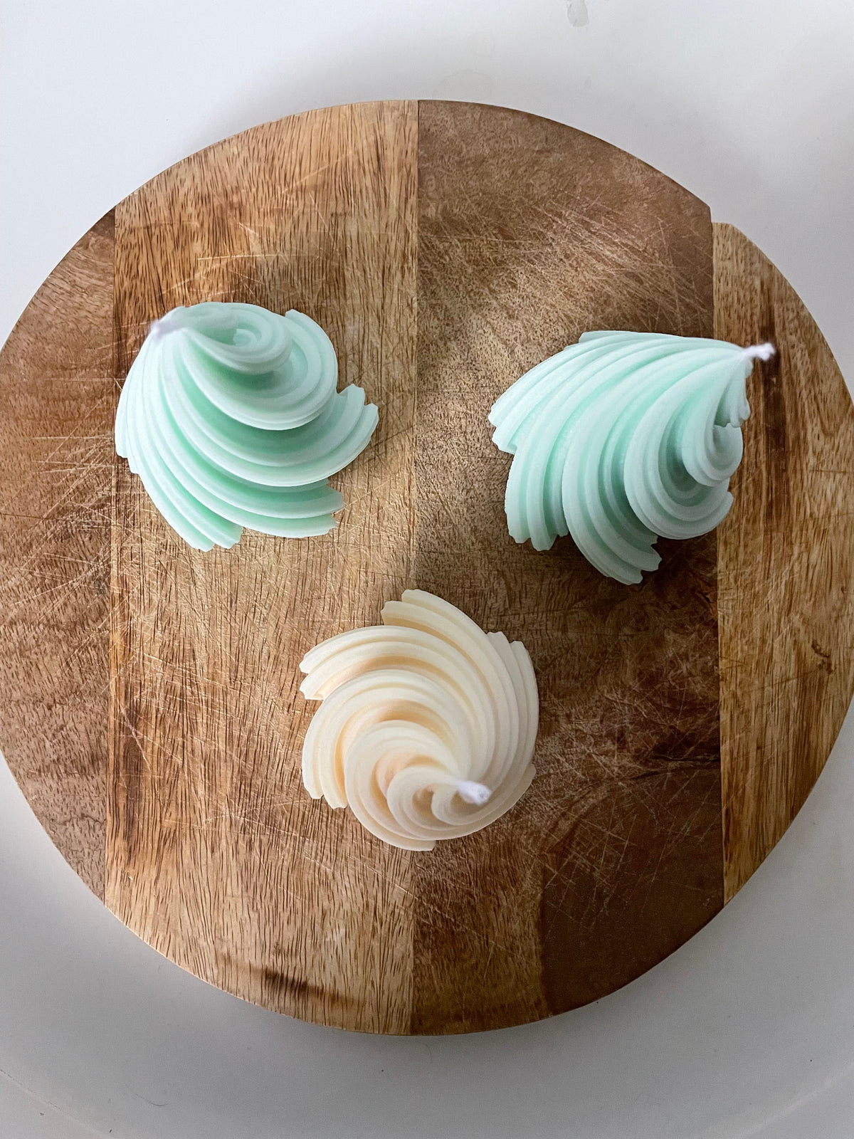 Swirl Christmas Tree Pillar Candle