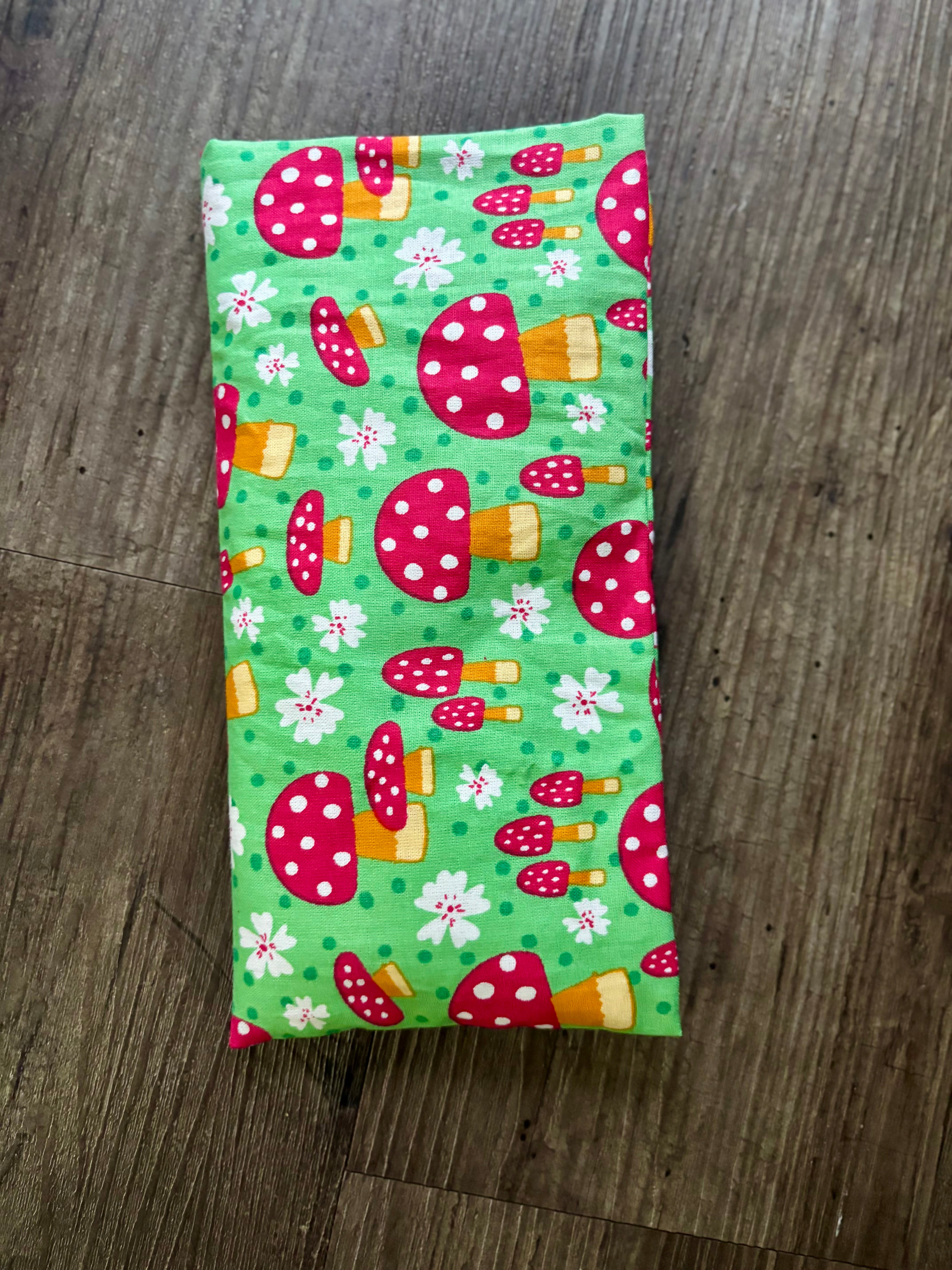 Crystal Eye Pillows - Green Red Toadstall