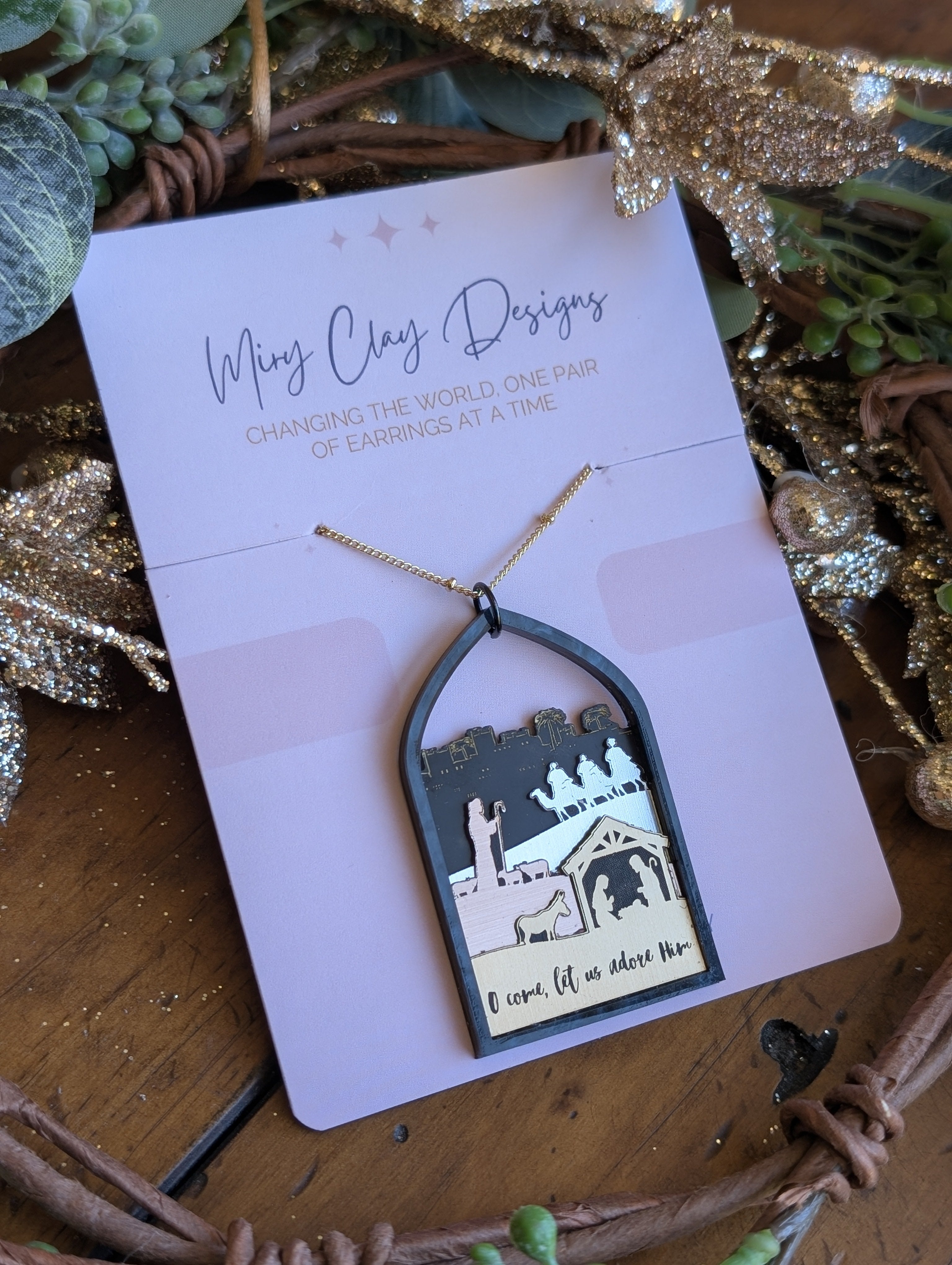 O Come let us adore Him Necklace