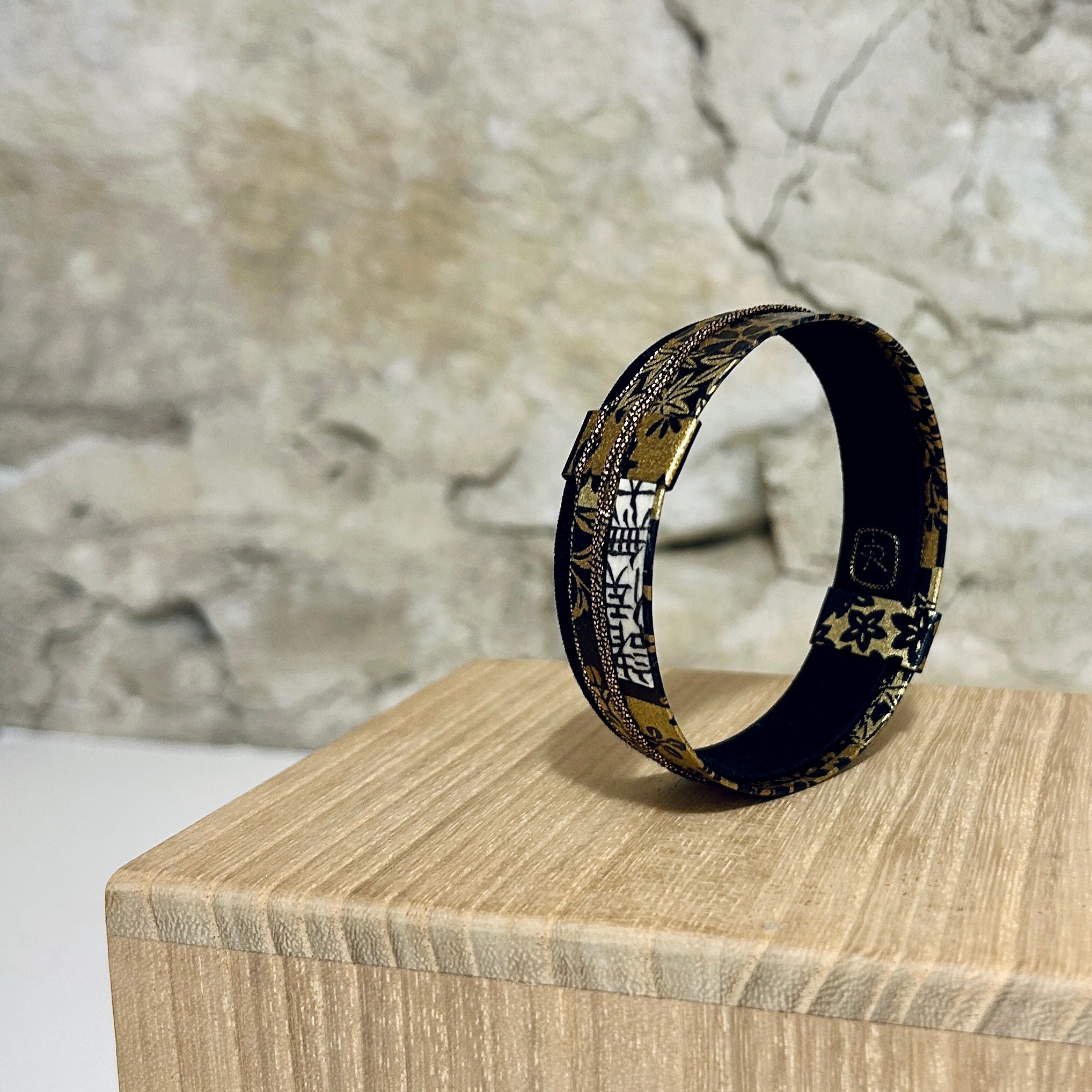 Bangle Japanese Washi Paper Black Gold - BNE-21-22-23