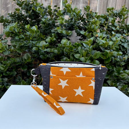 Norfolk Pouch - Natural Stars - Gold (Robert Kaufman: Sevenberry)