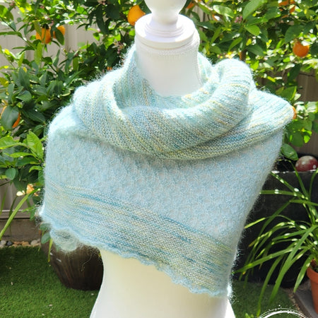 Hand knit Lace Mohair & Merino Shawl