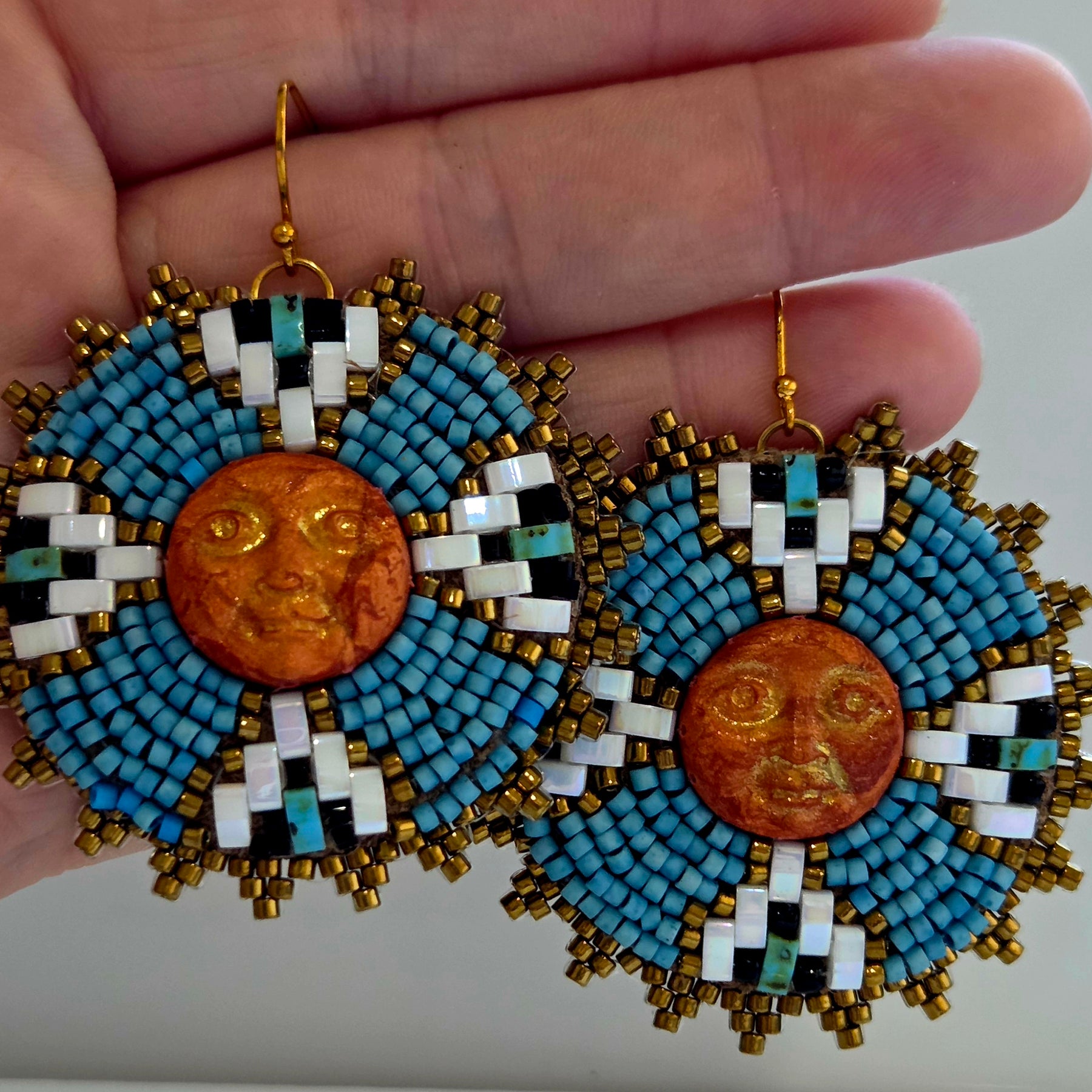 Beaded Sun Earrings