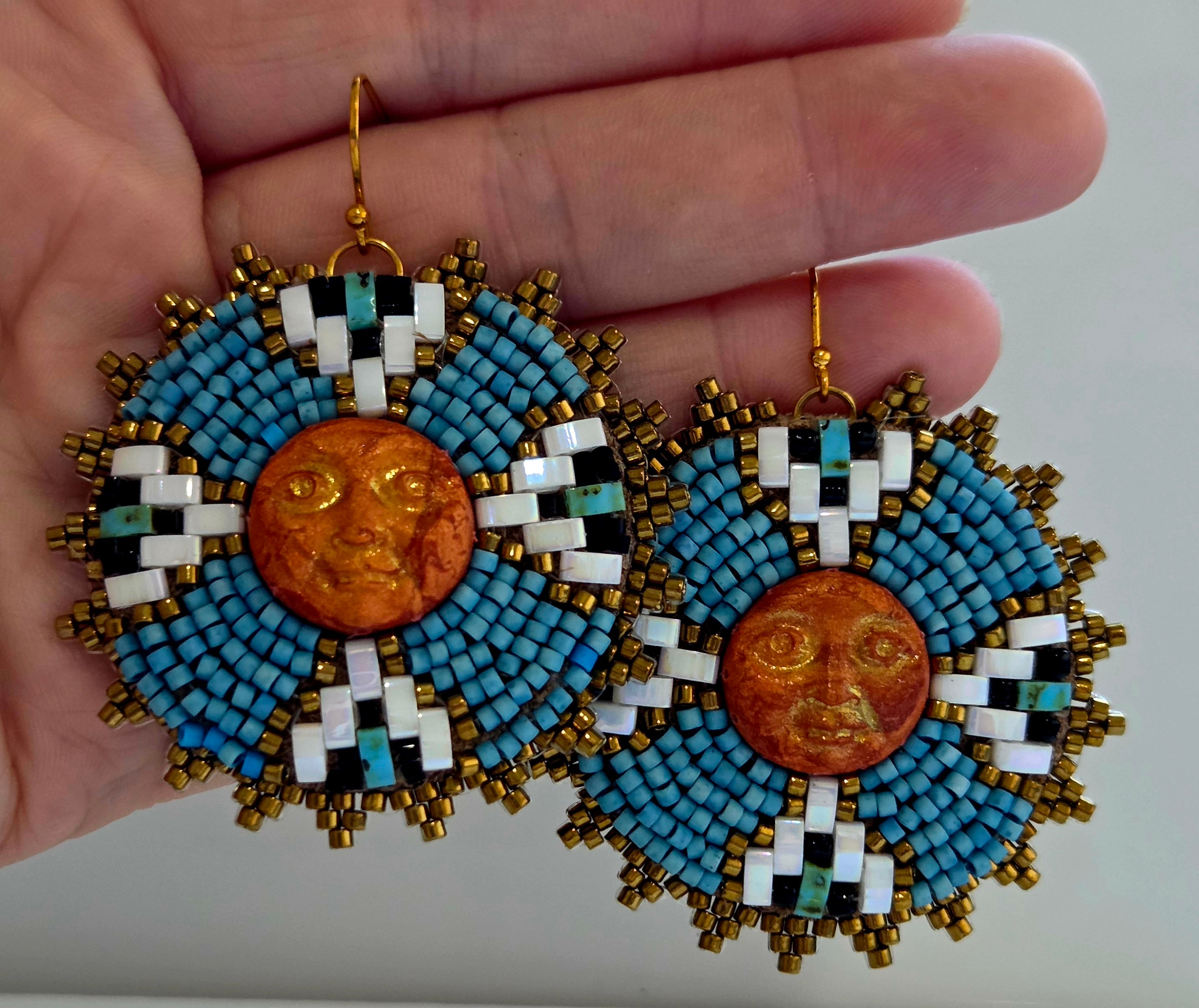 Beaded Sun Earrings